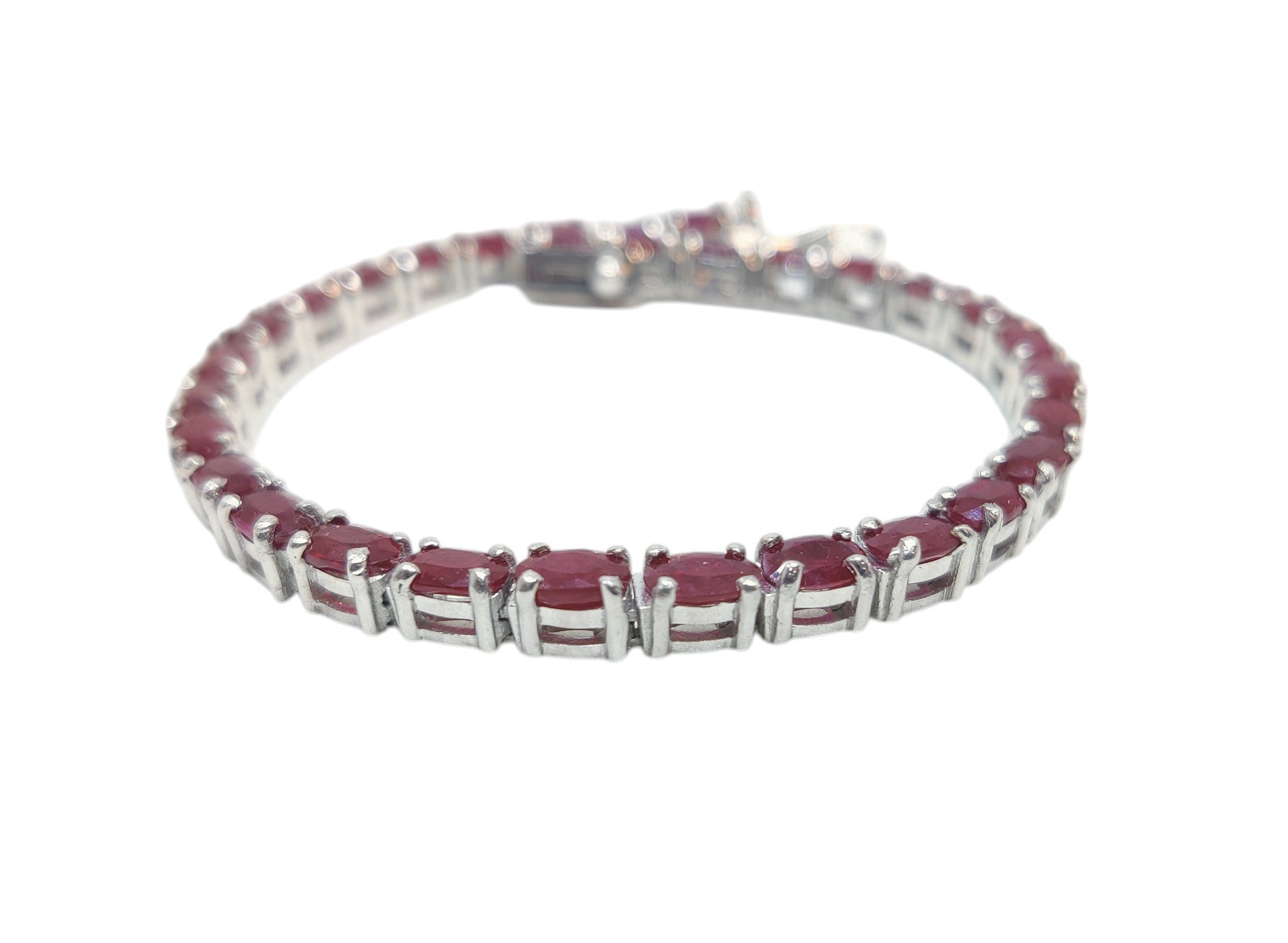 925 Silver Ruby Tennis Bracelet Genuine Ruby Bracelet Natural Red Ruby Bracelet July Birthstone Bracelet Ruby Love Bracelet For Her