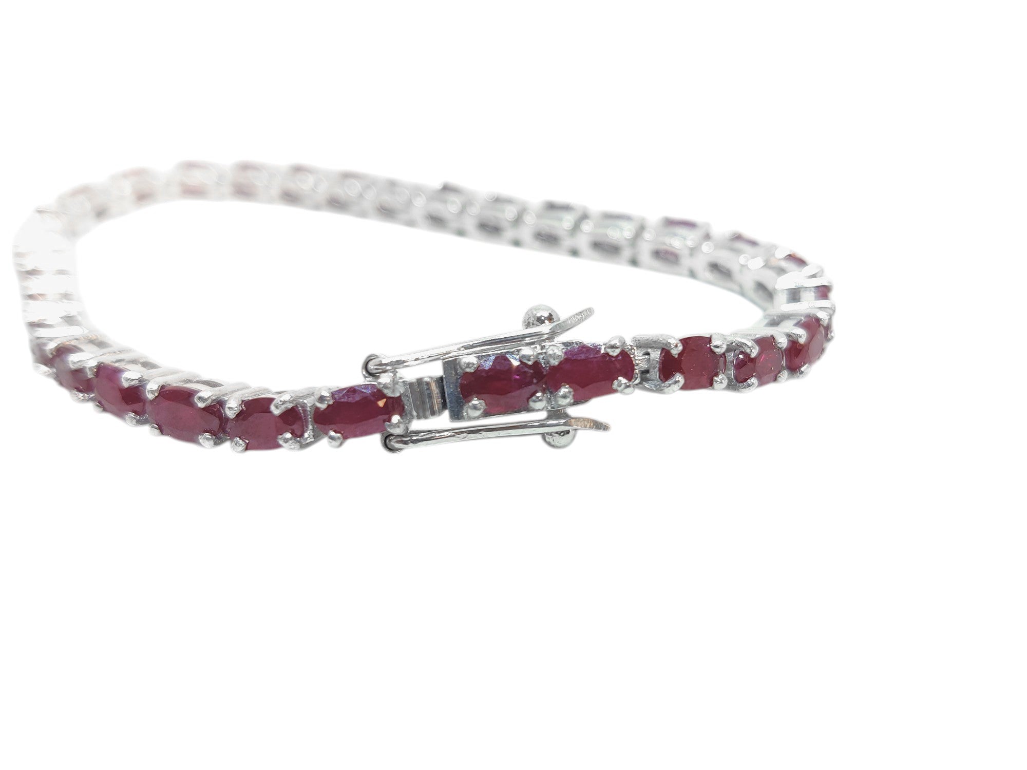 925 Silver Ruby Tennis Bracelet Genuine Ruby Bracelet Natural Red Ruby Bracelet July Birthstone Bracelet Ruby Love Bracelet For Her
