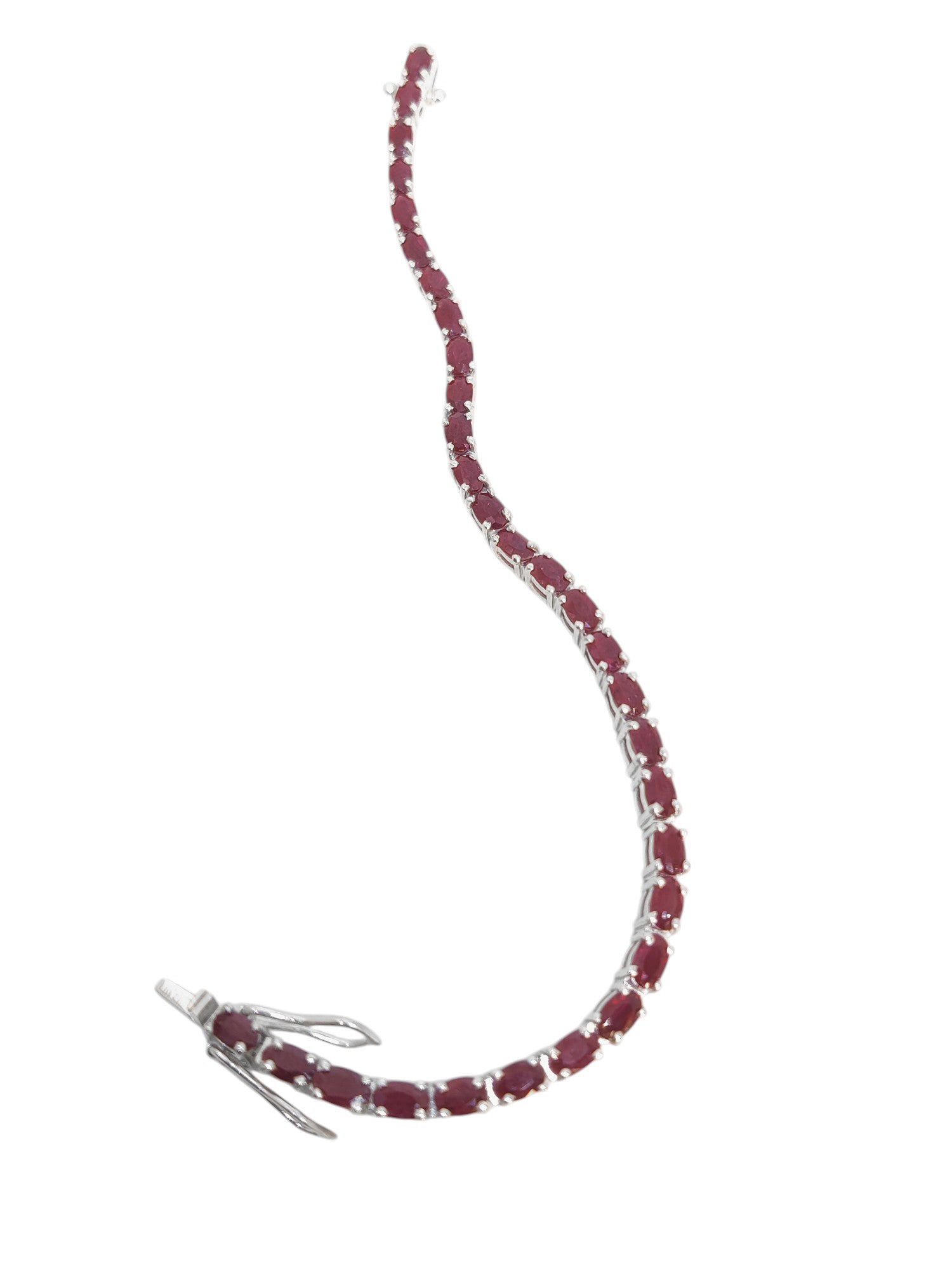 925 Silver Ruby Tennis Bracelet Genuine Ruby Bracelet Natural Red Ruby Bracelet July Birthstone Bracelet Ruby Love Bracelet For Her