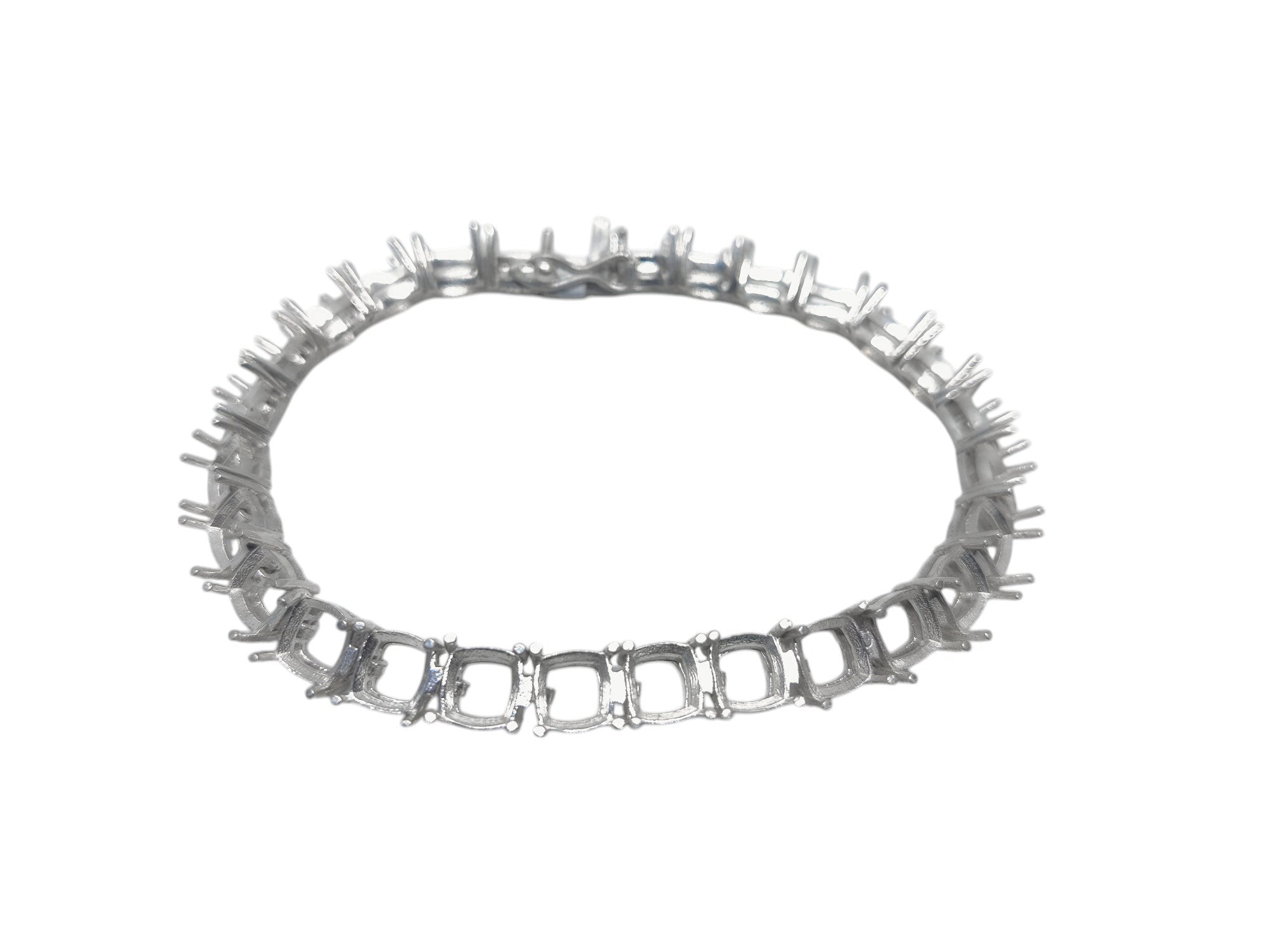 925 Silver Cushion Semi Mount Bracelet Blank 4-7 mm Cushion Bracelet Mounting Cushion Bracelet Blanks Cushion Mounting