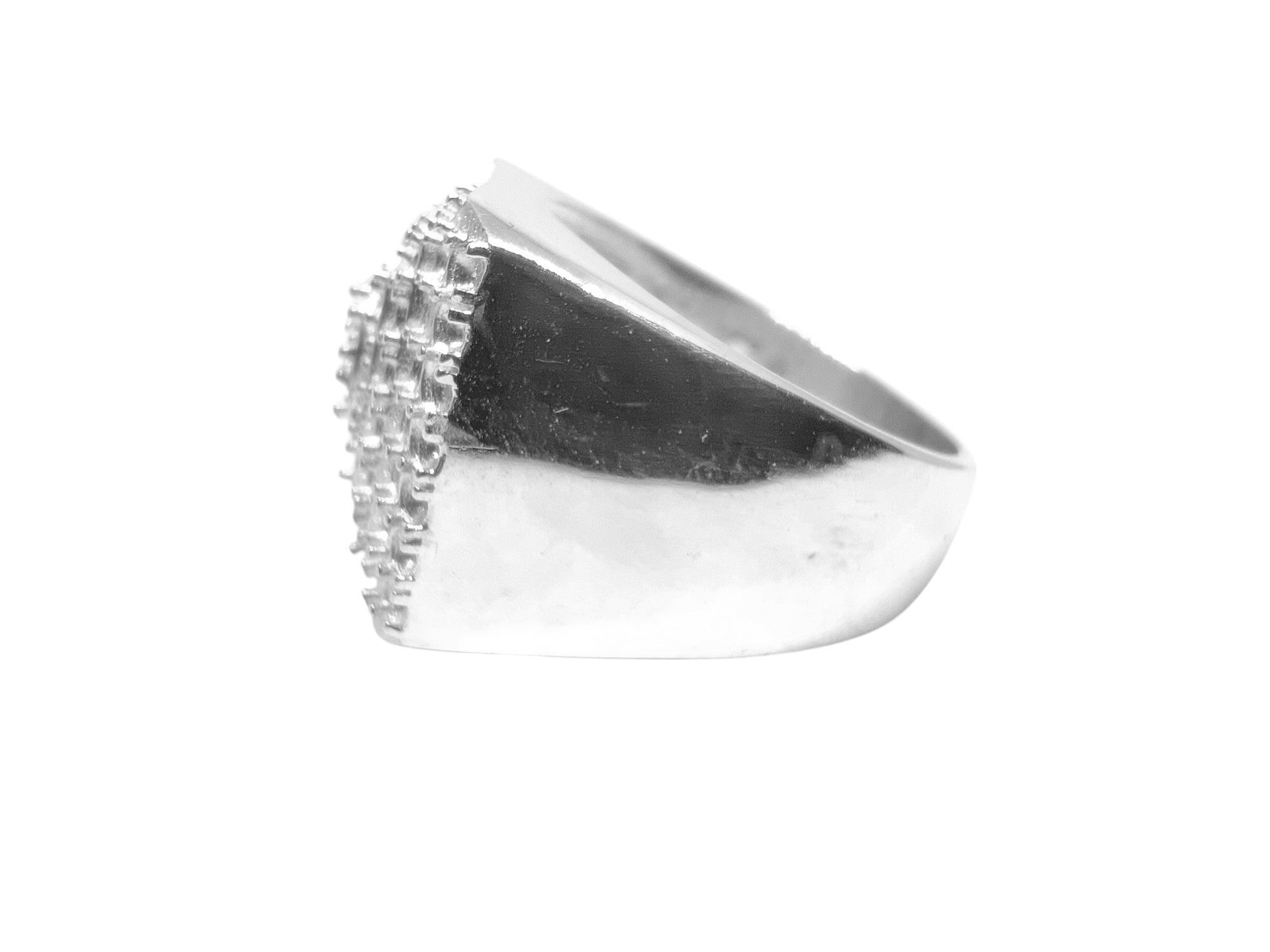 Silver Mens Ring Setting 2 mm Round Mens Ring Blank 925 Silver Mens Semi Mount Ring Round Iced Out Mens Ring Semi Mount Blanks Heavy Ring
