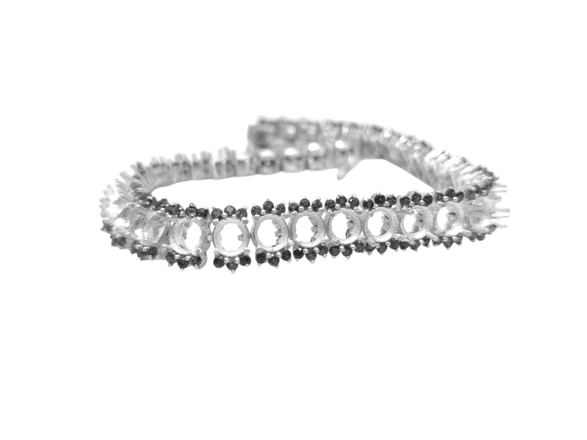 925 Silver 5 mm Round Bracelet Blanks Cluster Bracelet Blanks 5 mm Round Semi Mount Bracelet Setting Round Bracelet Setting Bracelet Mounts