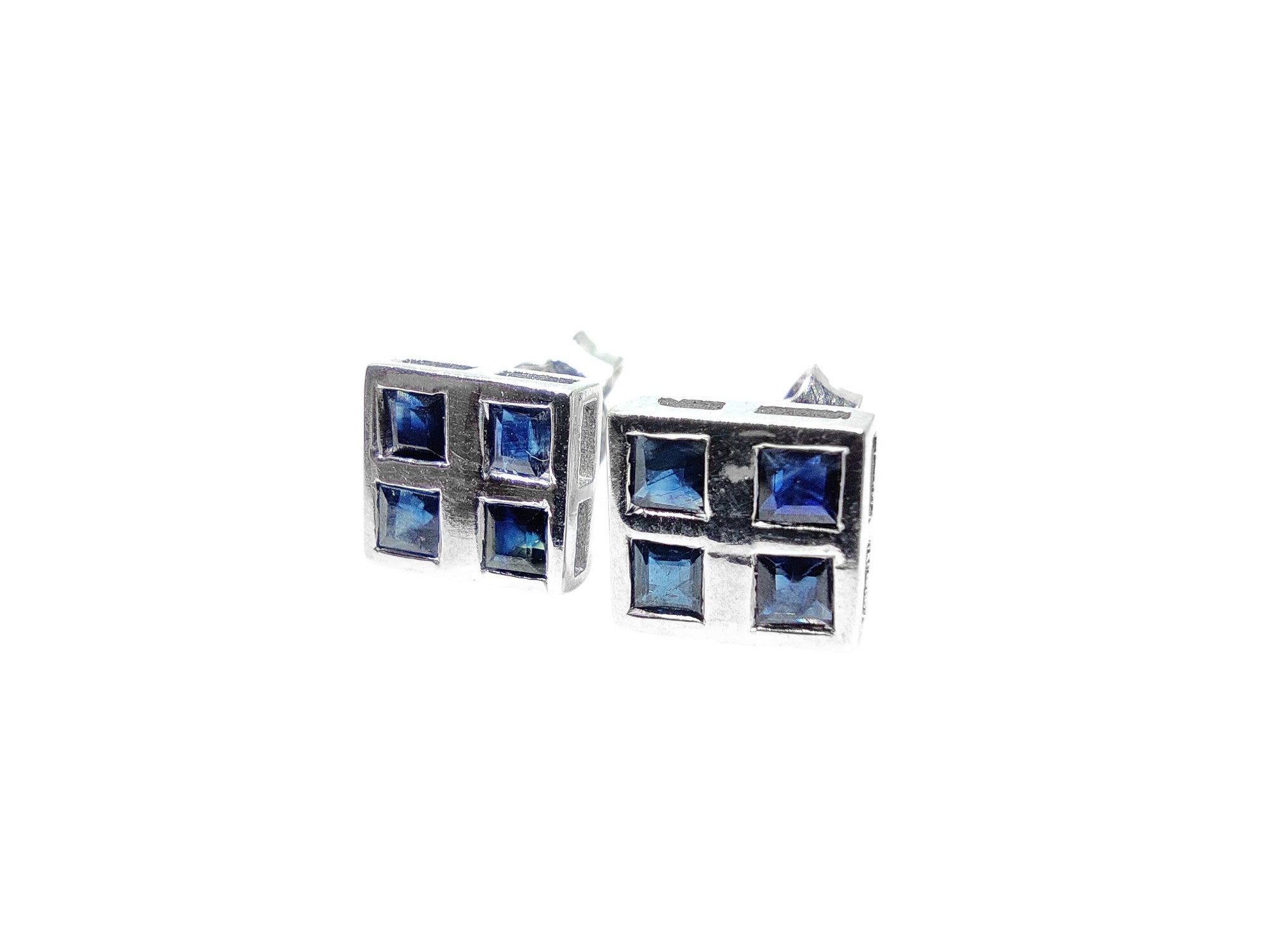 925 Silver Blue Sapphire Earring 0.74 Ct Blue Sapphire Stud Earrings Natural Sapphire September Birthstone Earrings  Blue Sapphire Stud Earrings For Her