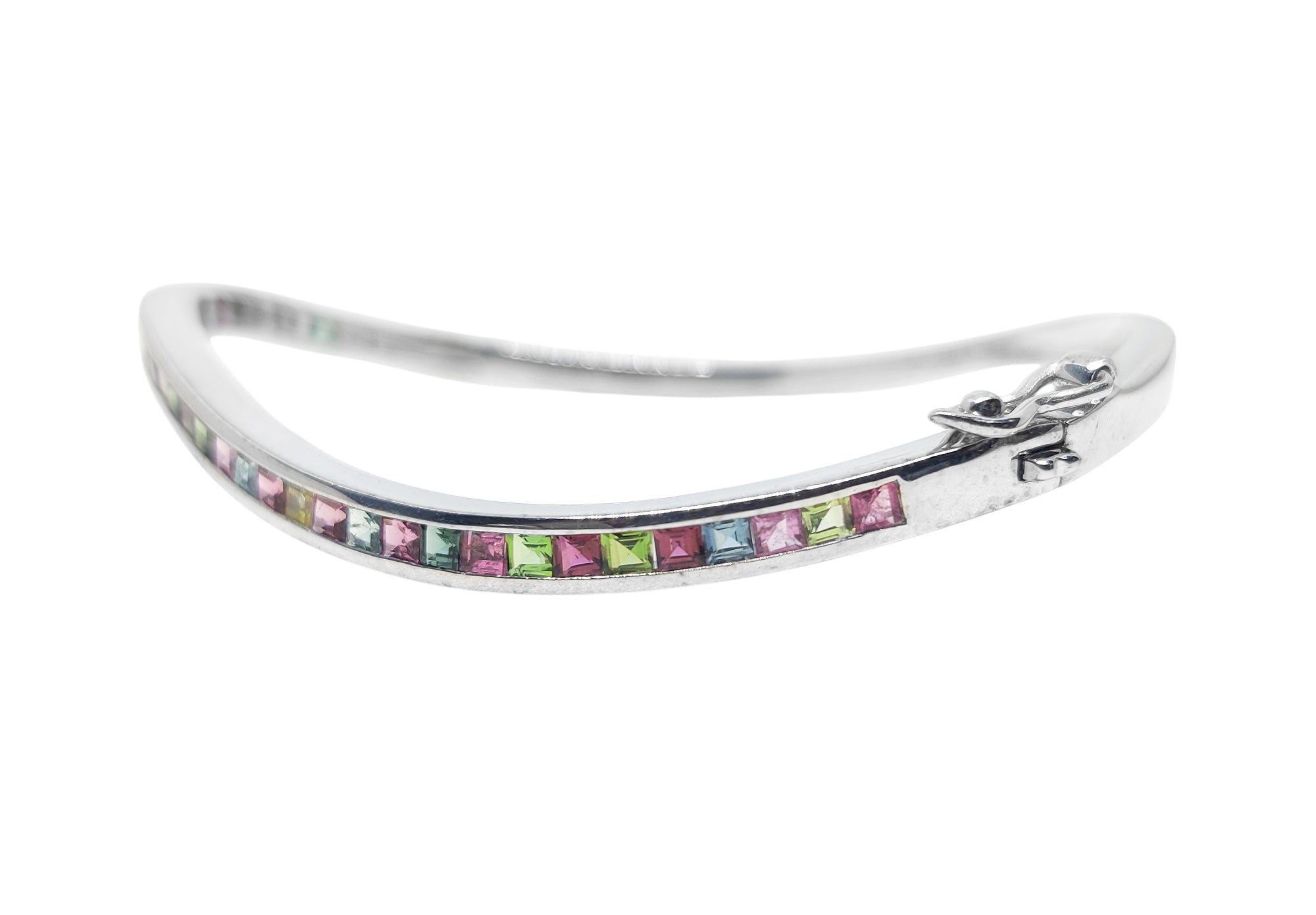 Natural Multi Tourmaline Bangle 925 Silver Multi Tourmaline Bangle Bracelet Multi Color Gemstone Bangle Multi Color Tourmaline Bangles