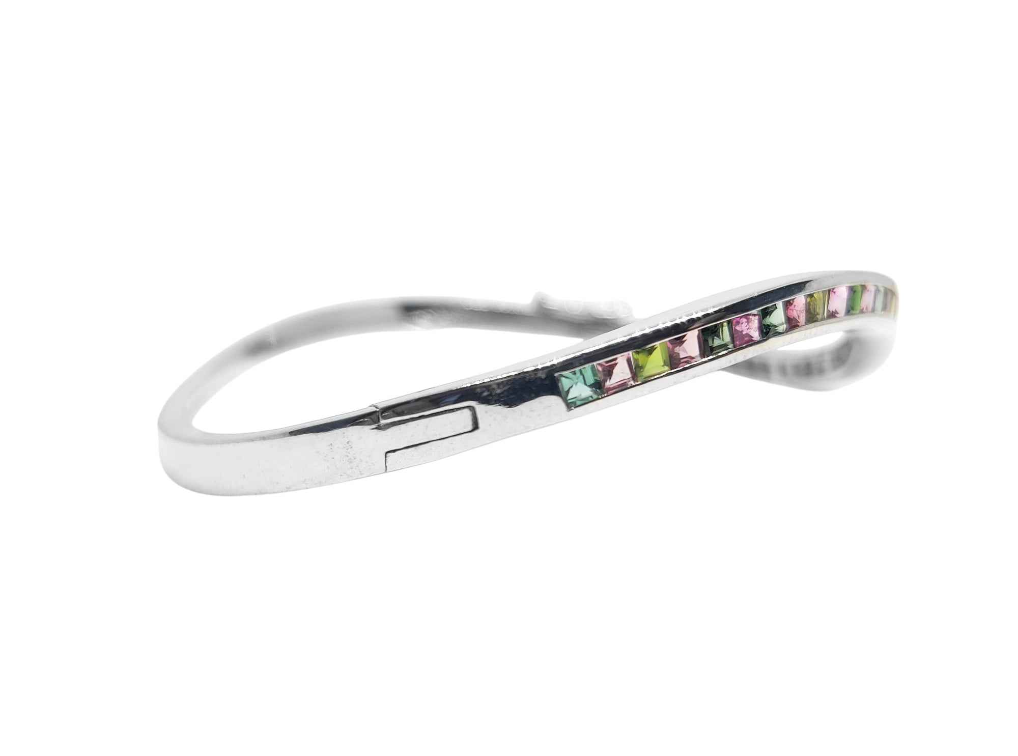 Natural Multi Tourmaline Bangle 925 Silver Multi Tourmaline Bangle Bracelet Multi Color Gemstone Bangle Multi Color Tourmaline Bangles