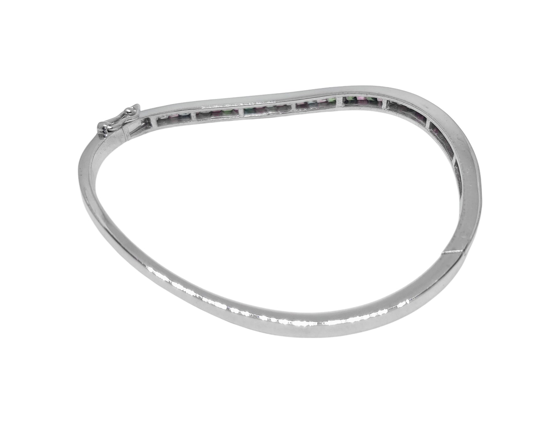 Natural Multi Tourmaline Bangle 925 Silver Multi Tourmaline Bangle Bracelet Multi Color Gemstone Bangle Multi Color Tourmaline Bangles