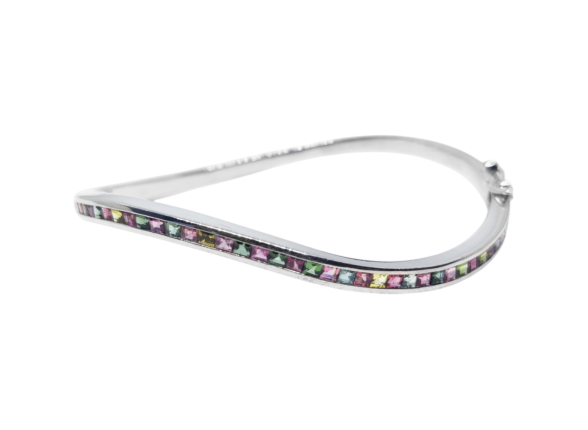 Natural Multi Tourmaline Bangle 925 Silver Multi Tourmaline Bangle Bracelet Multi Color Gemstone Bangle Multi Color Tourmaline Bangles