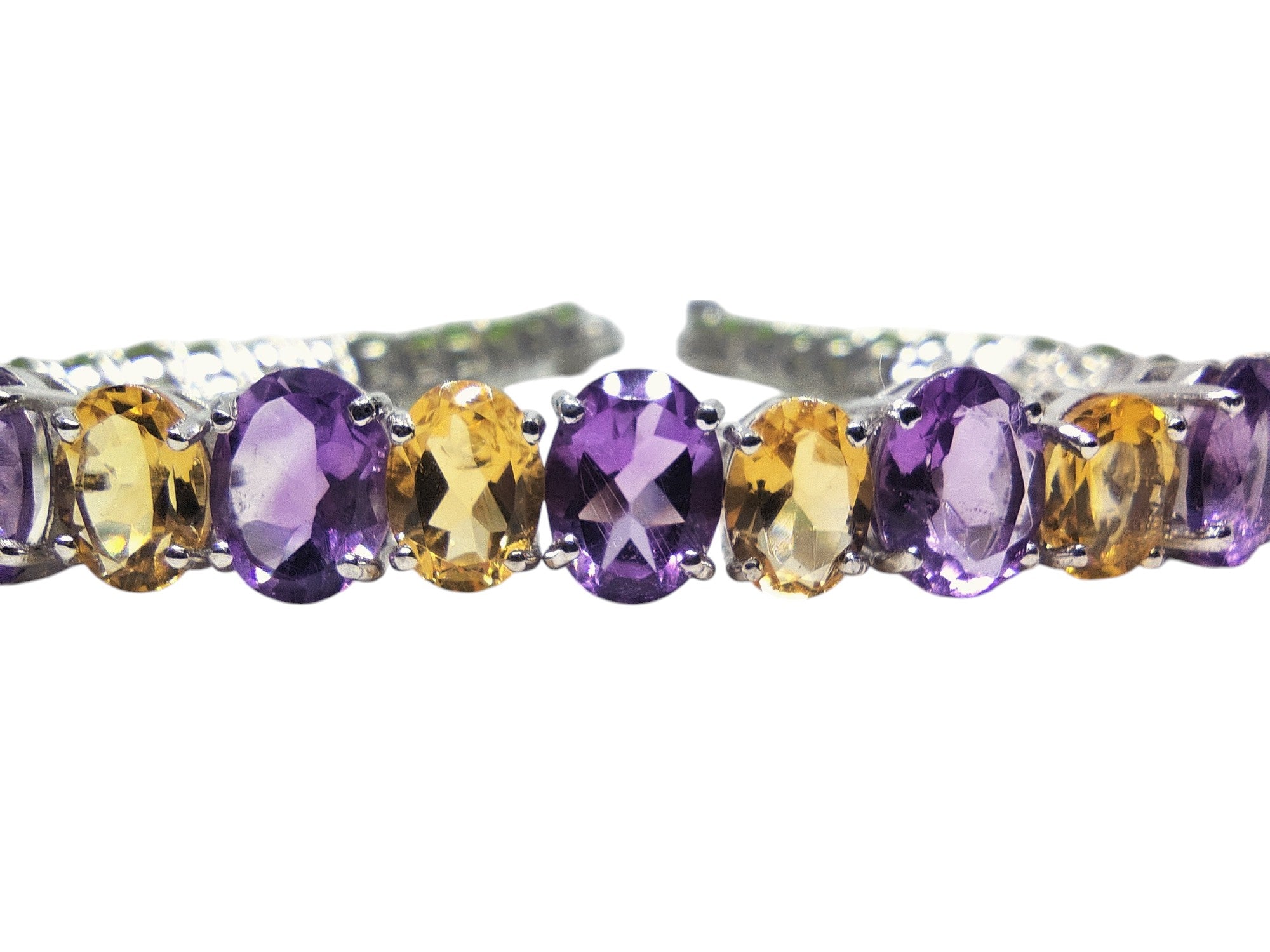 Silver Multistone Bracelet Citrine Amethyst Peridot Bracelet Natural Multi Gemstone Bracelet February November August Birthstone Bracelet