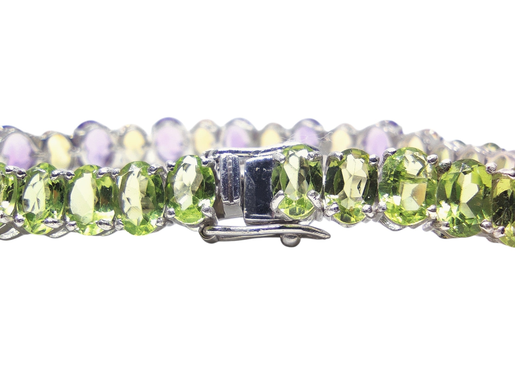 Silver Multistone Bracelet Citrine Amethyst Peridot Bracelet Natural Multi Gemstone Bracelet February November August Birthstone Bracelet