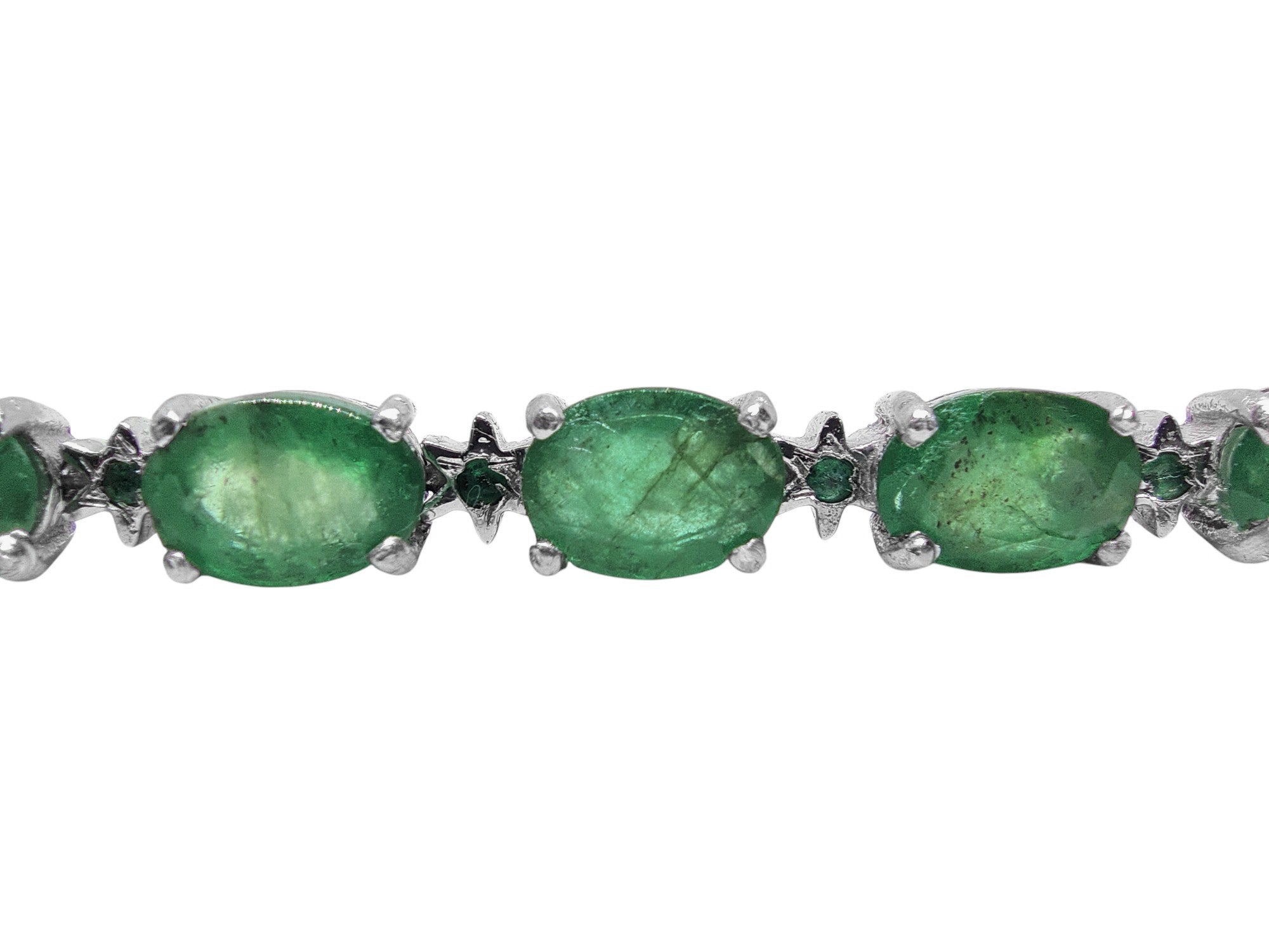 Natural Emerald Bracelet 925 Sterling Silver Emerald Star Bracelet Emerald Designer Bracelet May Birthstone Bracelet