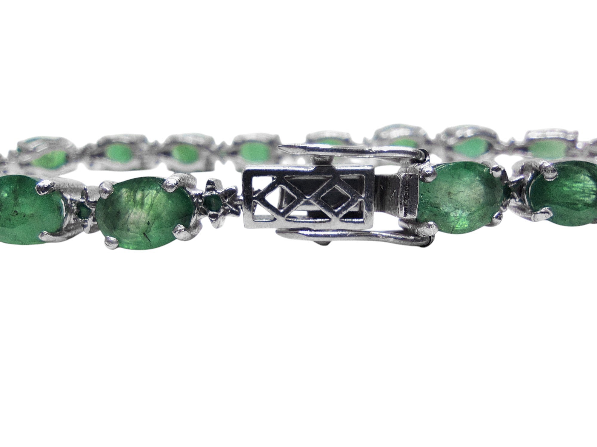 Natural Emerald Bracelet 925 Sterling Silver Emerald Star Bracelet Emerald Designer Bracelet May Birthstone Bracelet
