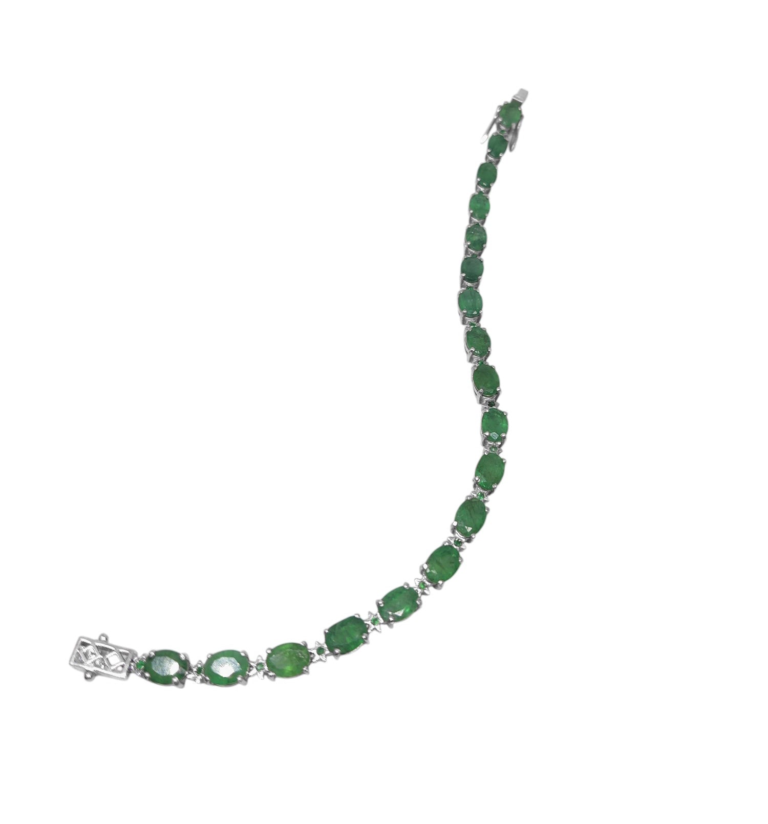 Natural Emerald Bracelet 925 Sterling Silver Emerald Star Bracelet Emerald Designer Bracelet May Birthstone Bracelet