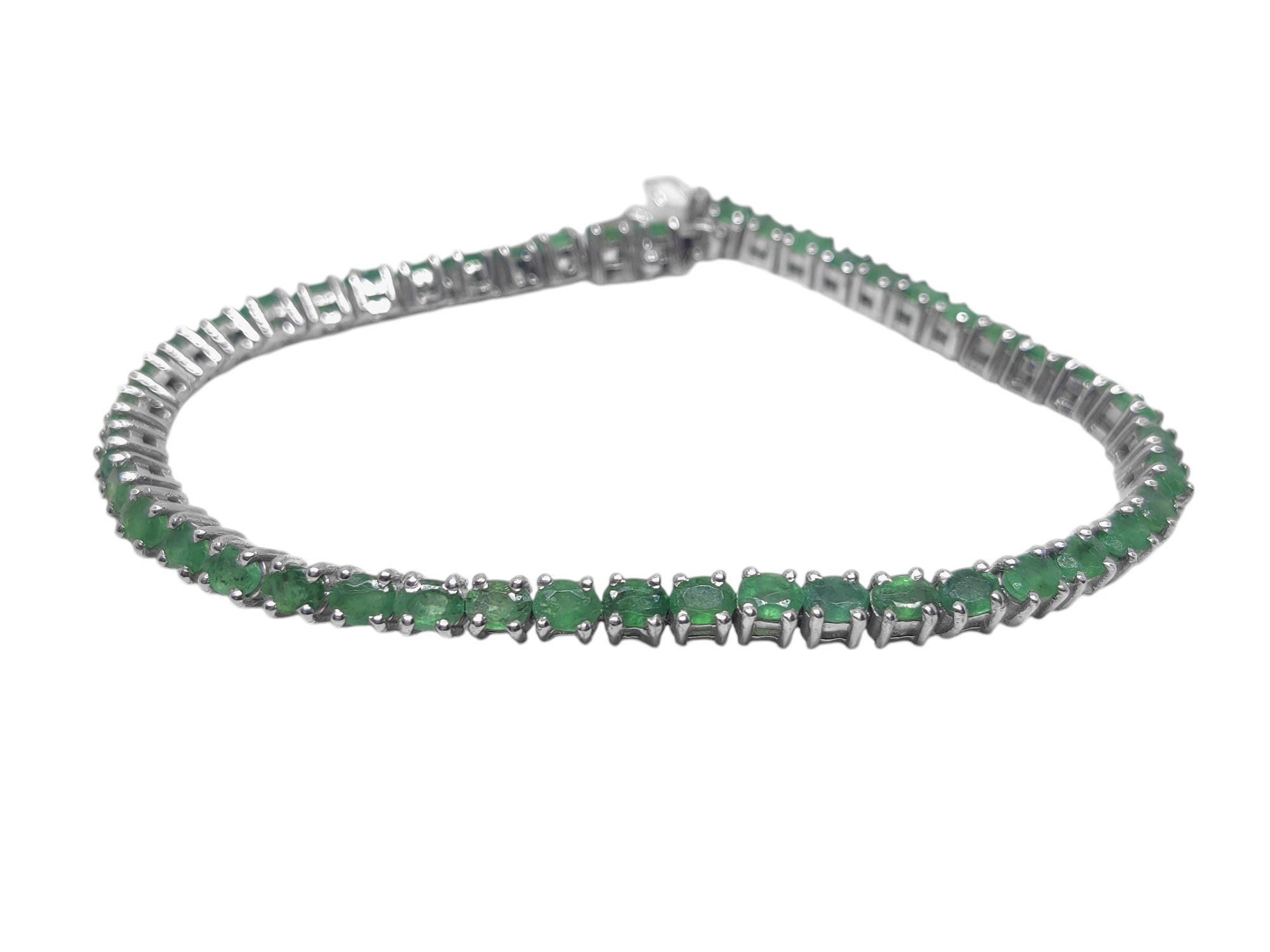 Sterling Silver Emerald Tennis Bracelet 3x4 mm Oval Emerald Birthstone Bracelet May Birthstone Bracelet Oval Emerald Bracelet Natural Emerald