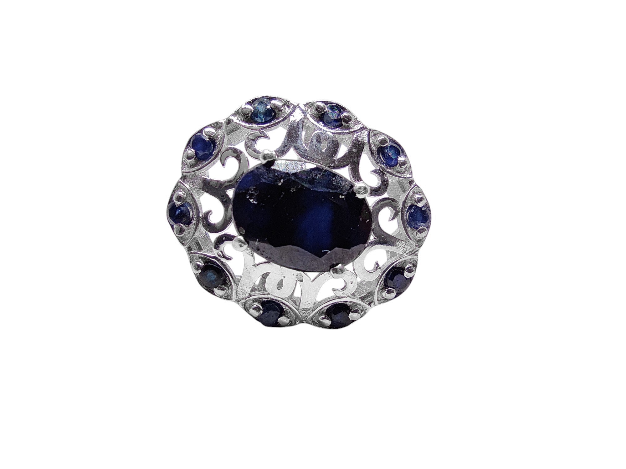 925 Silver Blue Sapphire Cufflinks High Quality Blue Sapphire Cufflink Cluster Cuffllink 3.10 Ct Blue Sapphire Wedding Cufflink Bestman Cufflink