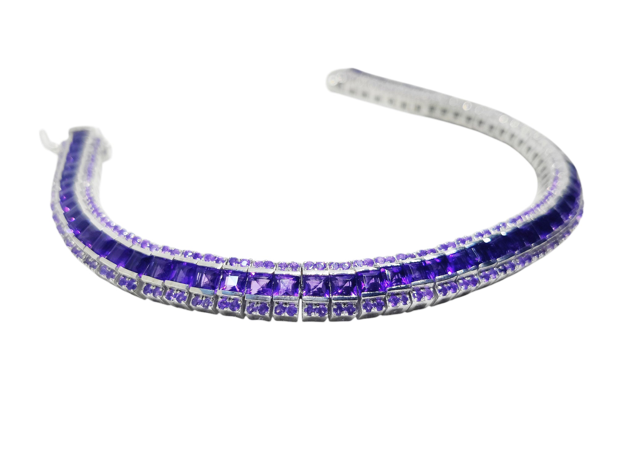 Mens Amethyst Bracelet 925 Silver Amethyst Men Bracelet Natural Amethyst Men Bracelet 925 Sterling Silver Mens Bracelet February Birthstone