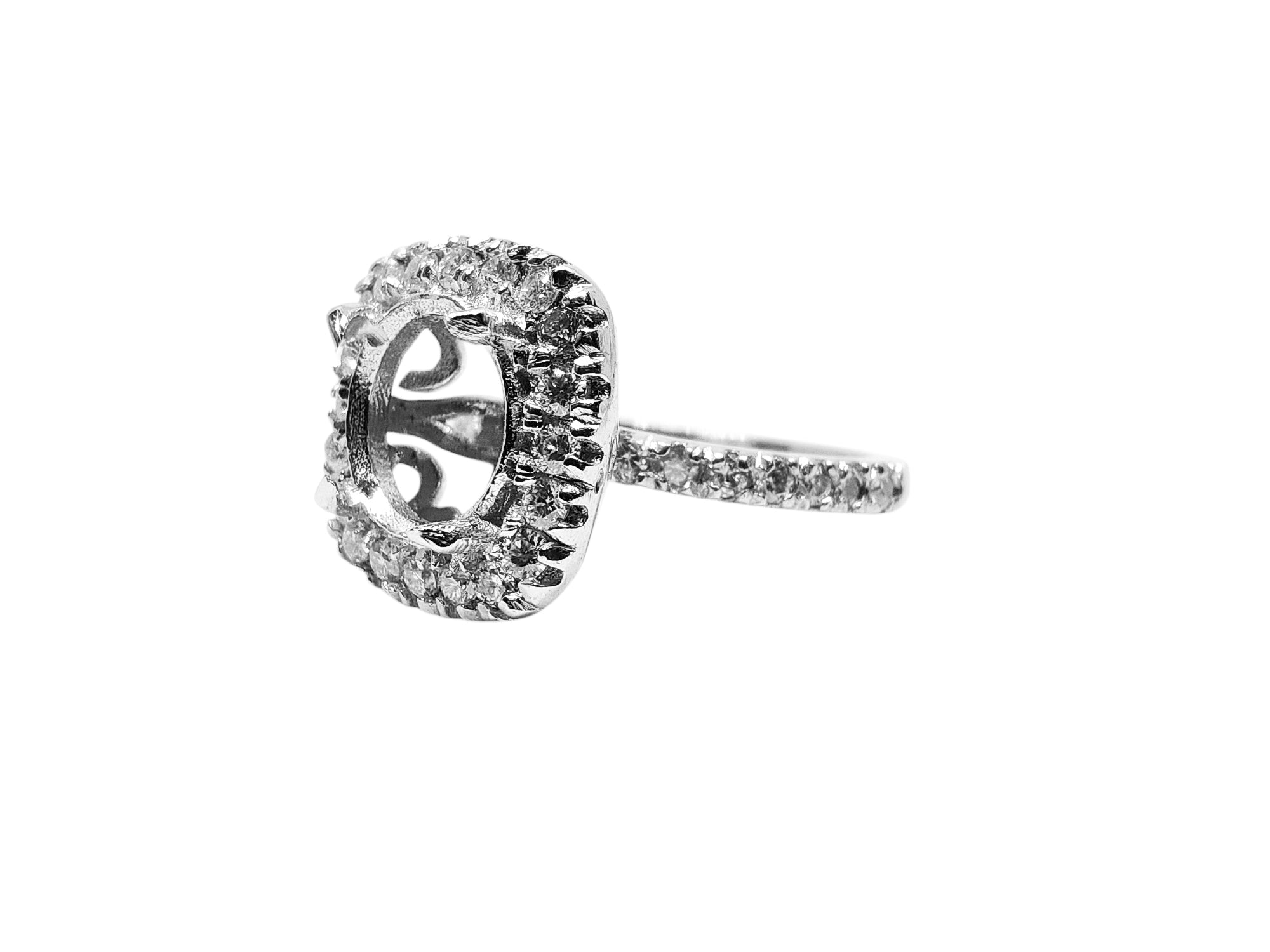 Sterling Silver 8 mm Round Engagement Ring Blanks 8 mm Roung Wedding Blanks 925 Silver 8 mm Round Semi Mount Solitaire Ring Setting Blanks