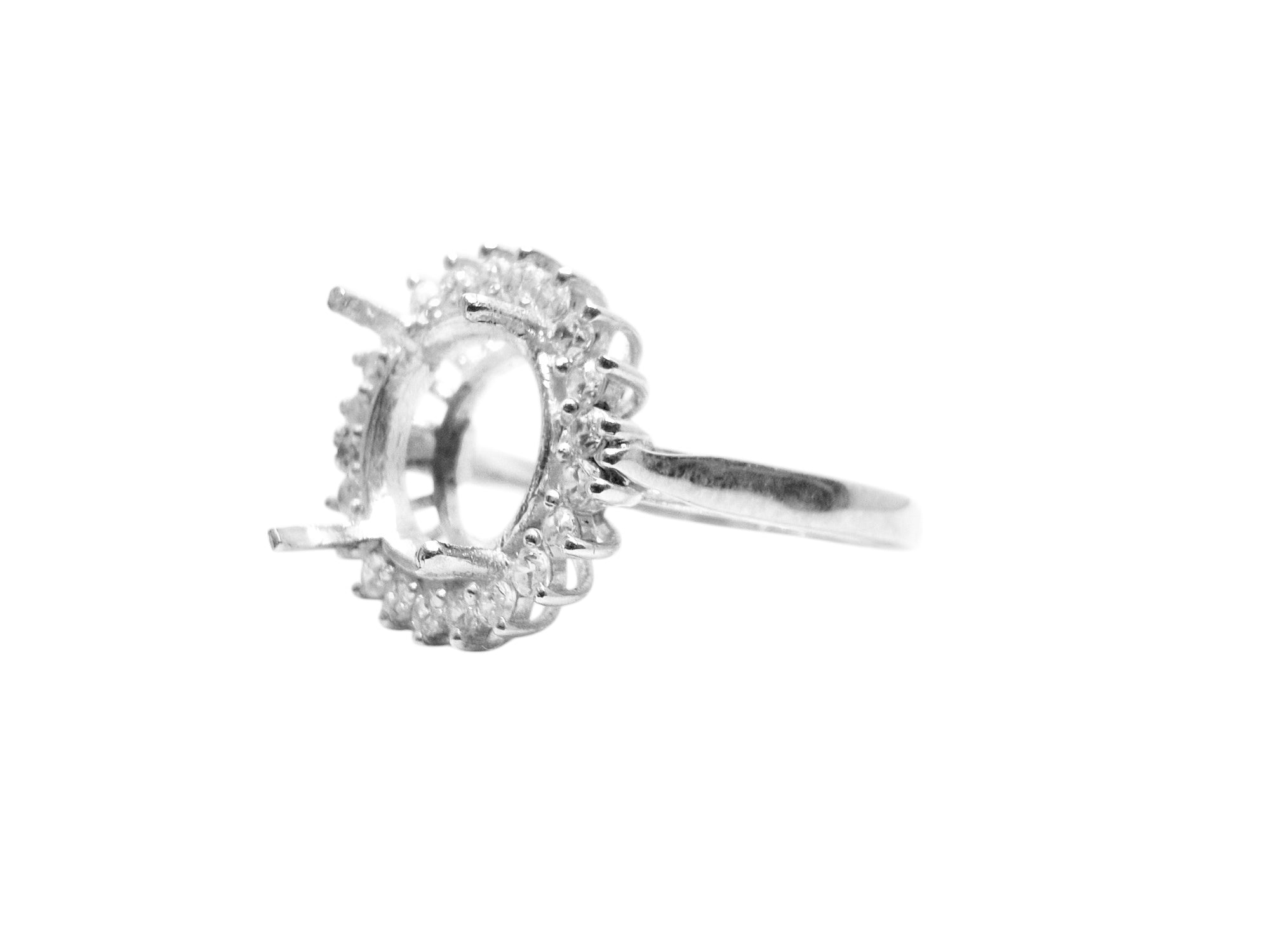 Sterling Silver Engagements Ring Blanks 18-20 mm Round Semi Mount Ring Blanks Ring Settings Silver Semi Mount Ring Setting