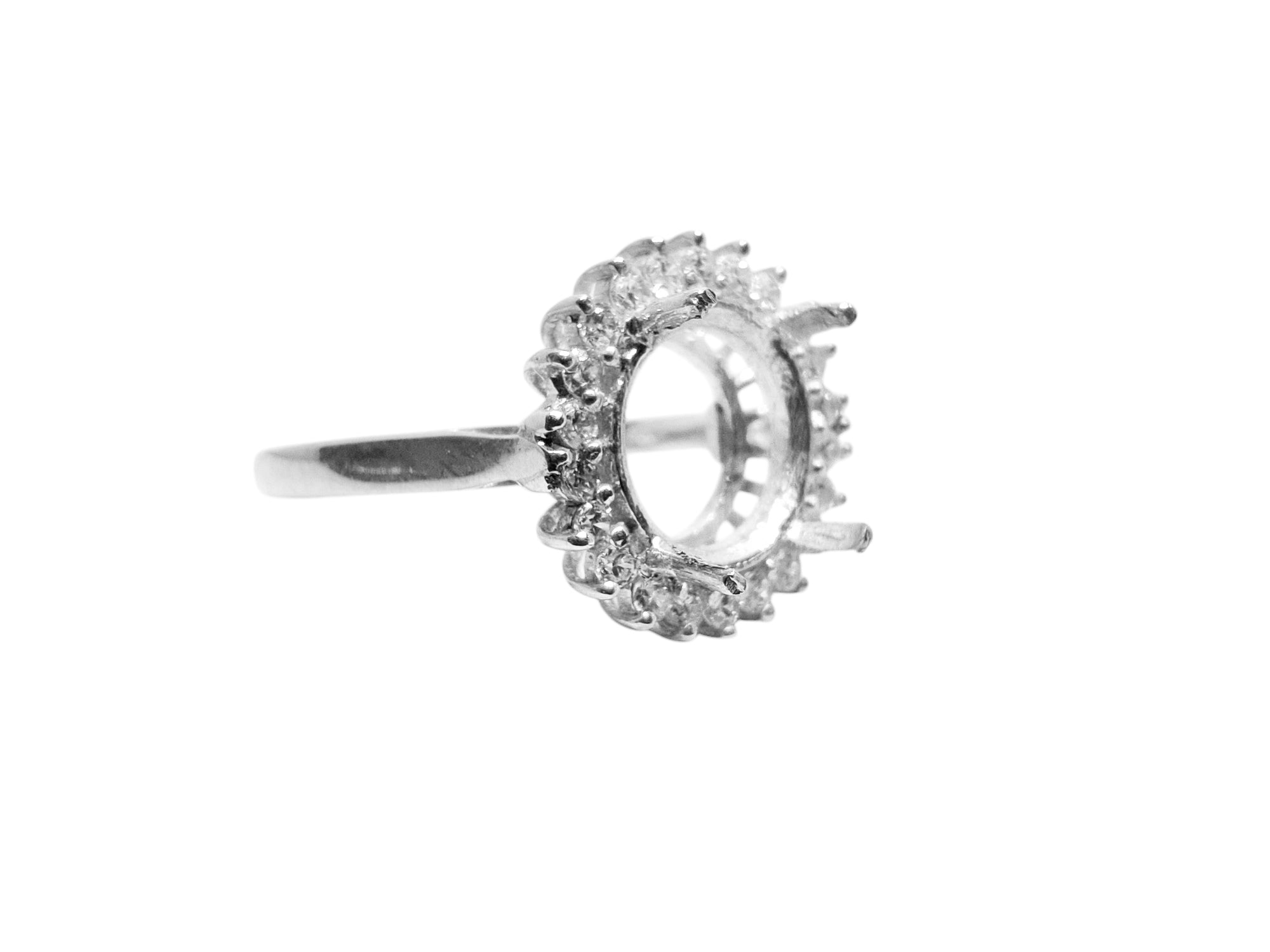 Sterling Silver Engagements Ring Blanks 18-20 mm Round Semi Mount Ring Blanks Ring Settings Silver Semi Mount Ring Setting