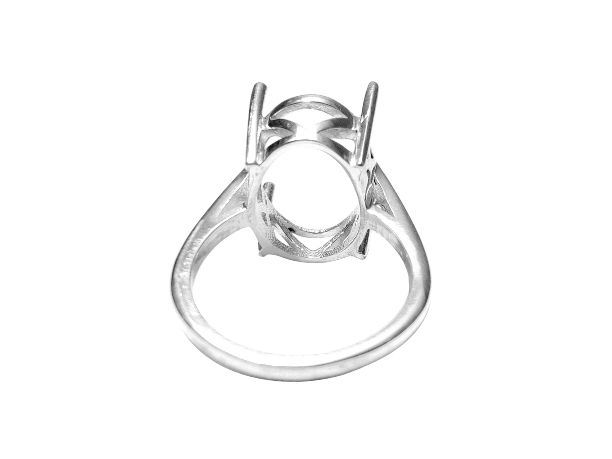 13x18 mm Oval Ring Setting Semi Mount Ring Setting 925 Silver Oval Semi Mount Ring Findings Silver Semi Mount Ring Setting Large Stone Ring