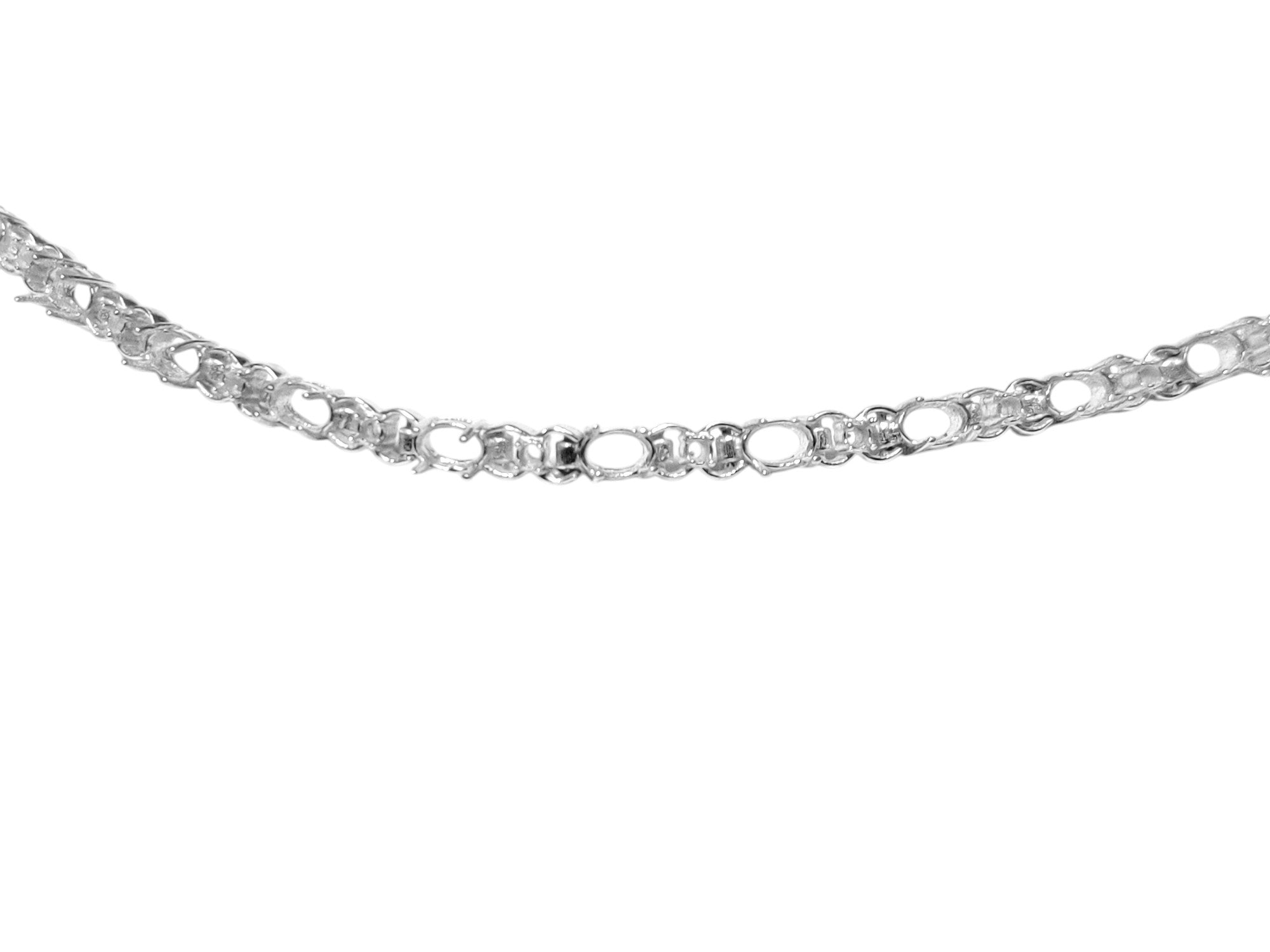Designer 4x6 mm Oval Semi Mount Bracelet Oval Bracelet Blank Sterling Silver Semi Mount Bracelet Silver Bracelet Blank Silver Bracelet