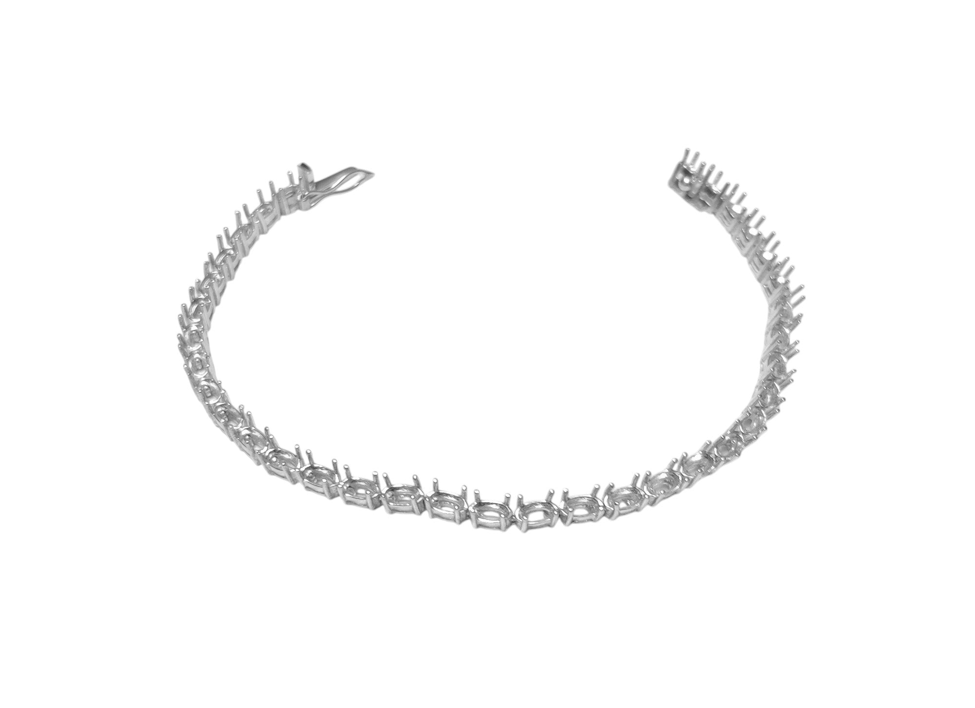 3x5 mm Oval Semi Mount Bracelet Oval Tennis Bracelet Blank 925 Silver 3x5 mm Oval Bracelet Setting Blanks Oval Bracelet Mountings&nbsp;