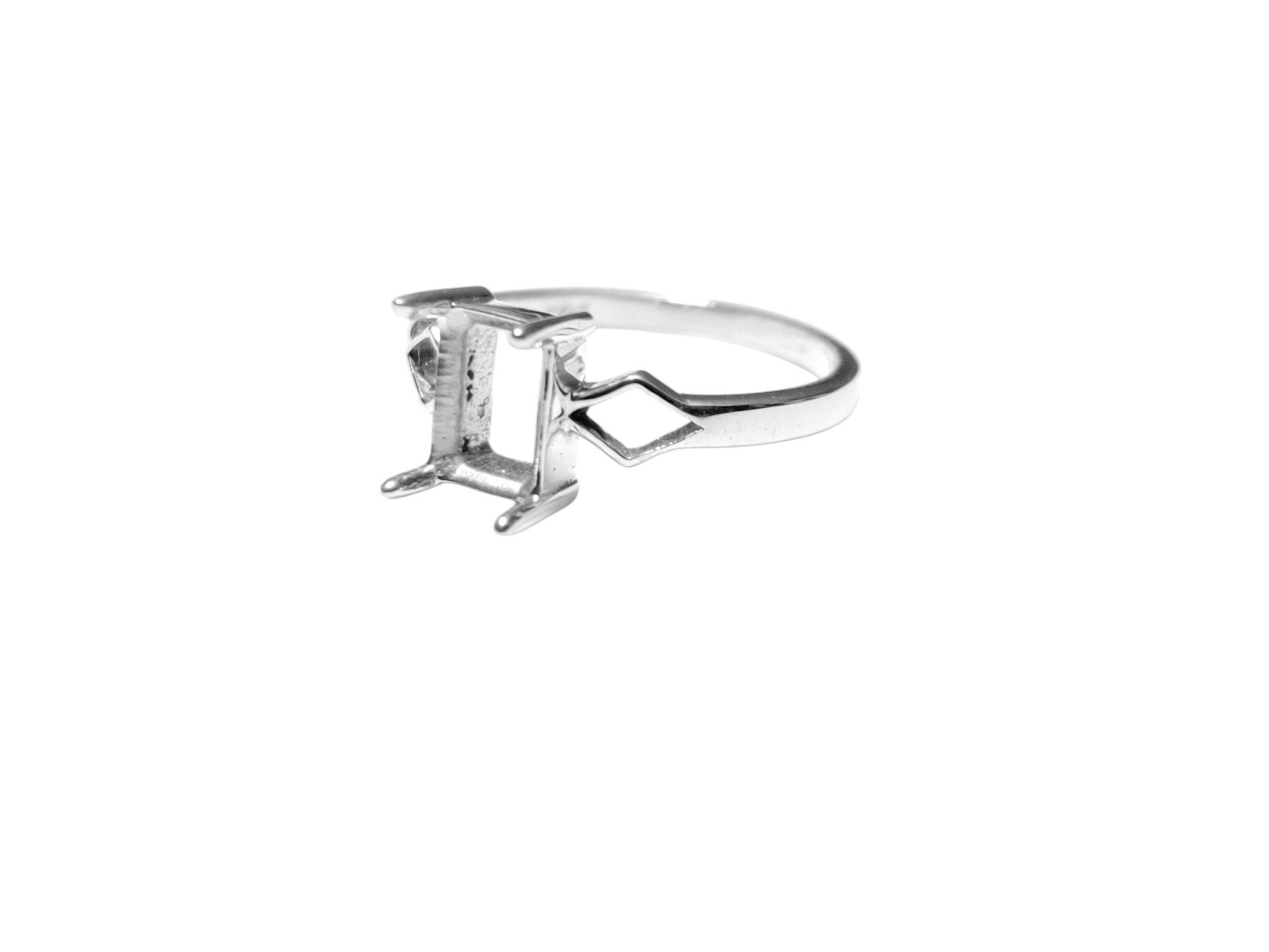 5x7 mm Octagon Engagement Ring Setting 5x7 mm Octagon Semi Mount Ring Setting 925 Silver Oval Semi Mount Ring Finding Silver Oval Ring Blank