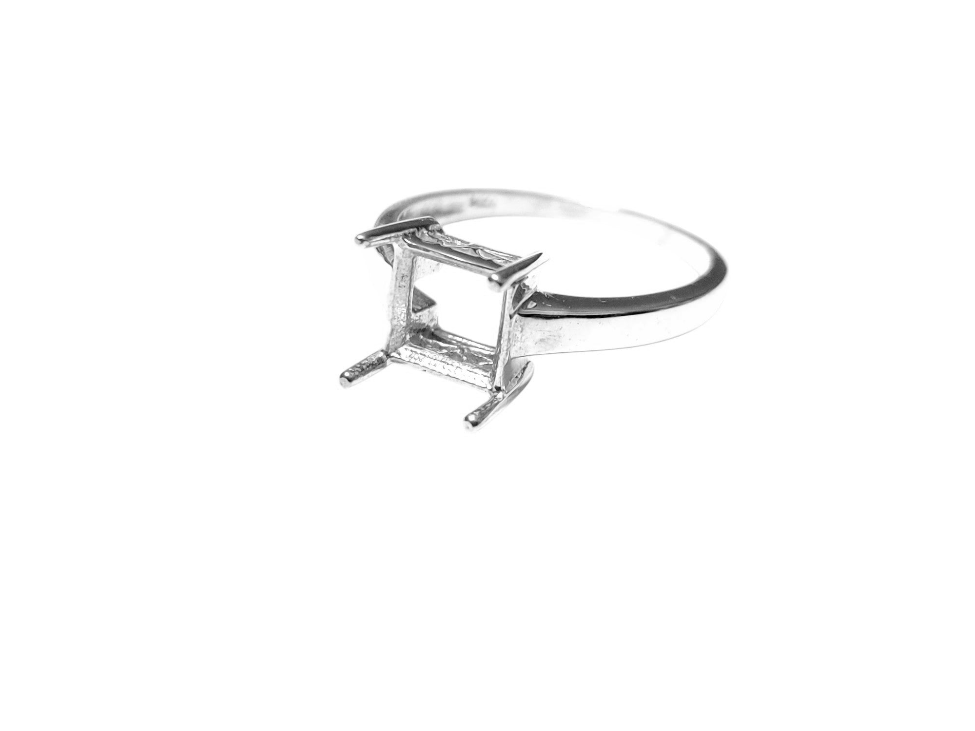 7 mm Square Ring Blanks 7 mm Square Semi Mount Ring Setting 925 Sterling Silver Semi Mount Ring Setting 925 Silver 5 mm Square Ring Blanks