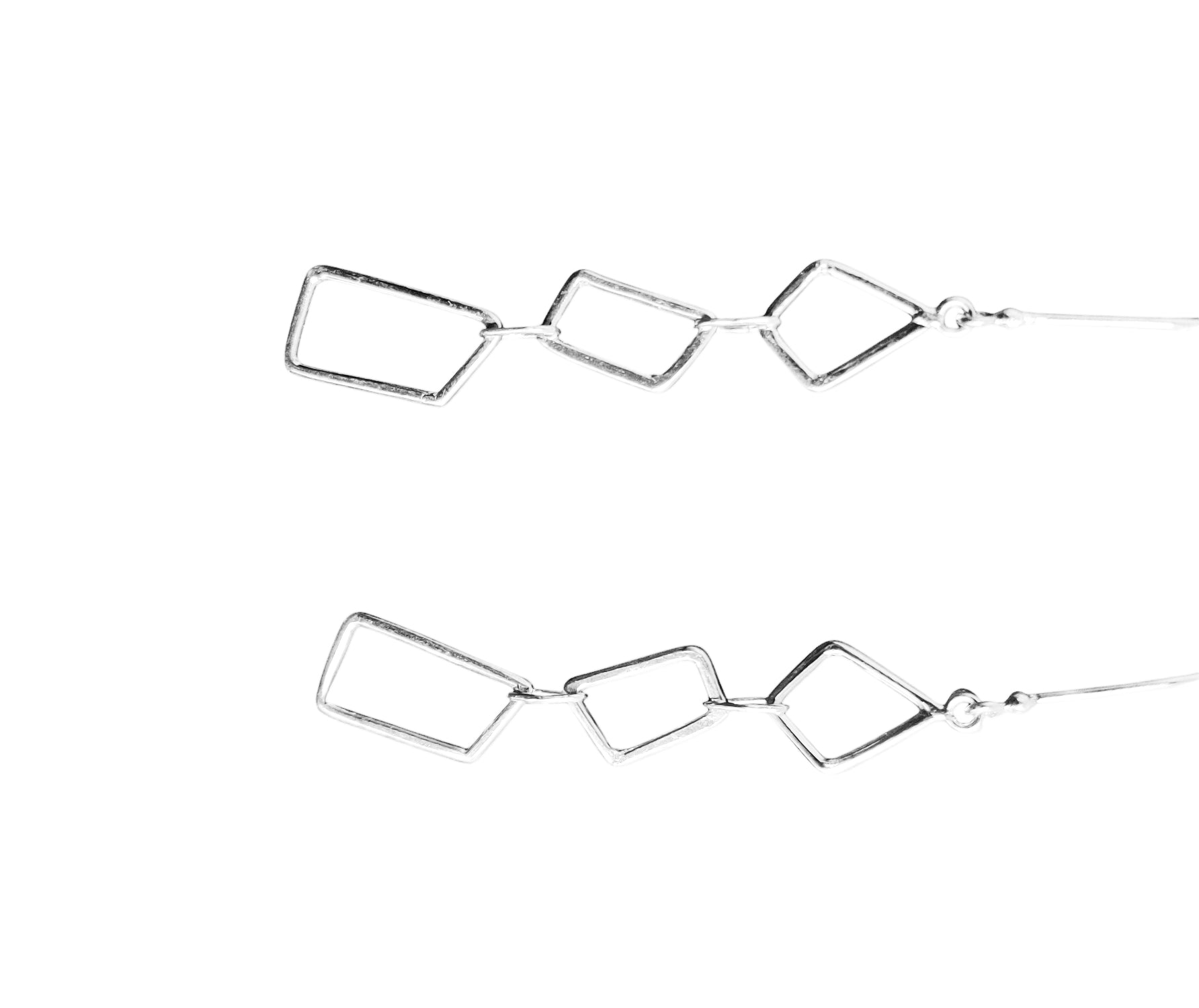 Geometric Drop Earrings 925 Silver Geometric Earrings Geometric Dangle Earrings Silver Statement Drop Earrings Unique Minimalist Earrings