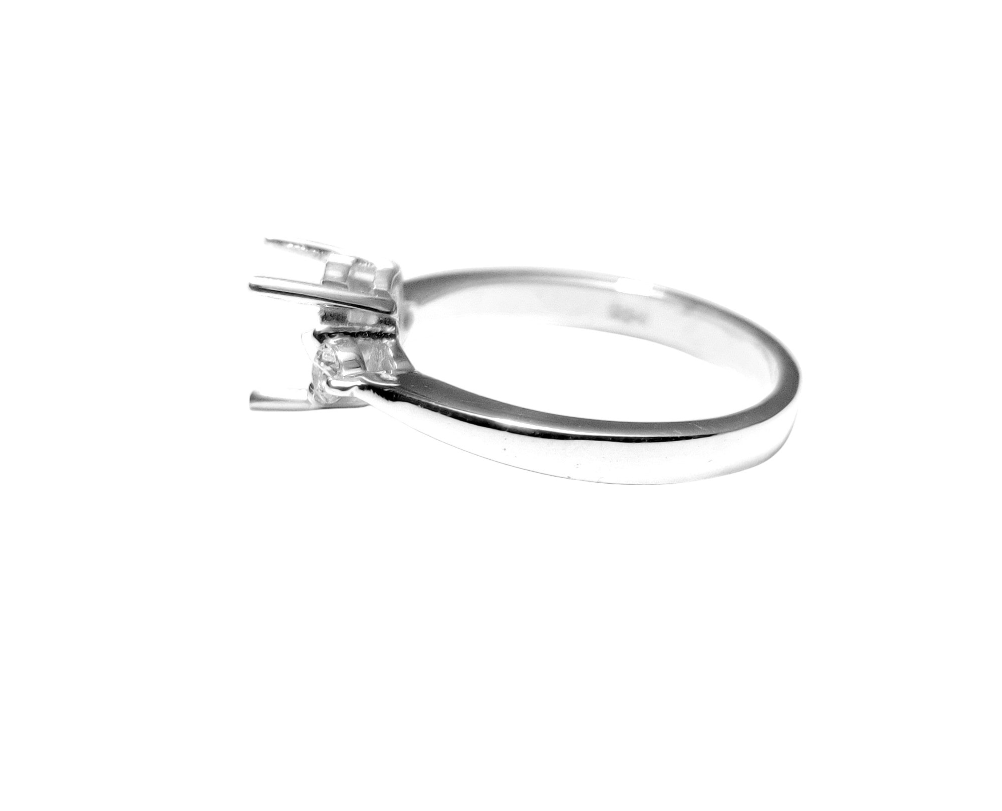 925 Silver 6 mm Heart Solitaire Semi Mount Ring Setting 925 Silver Round Engagement Semi Mount Ring Setting Silver 6 mm Heart Ring Blanks