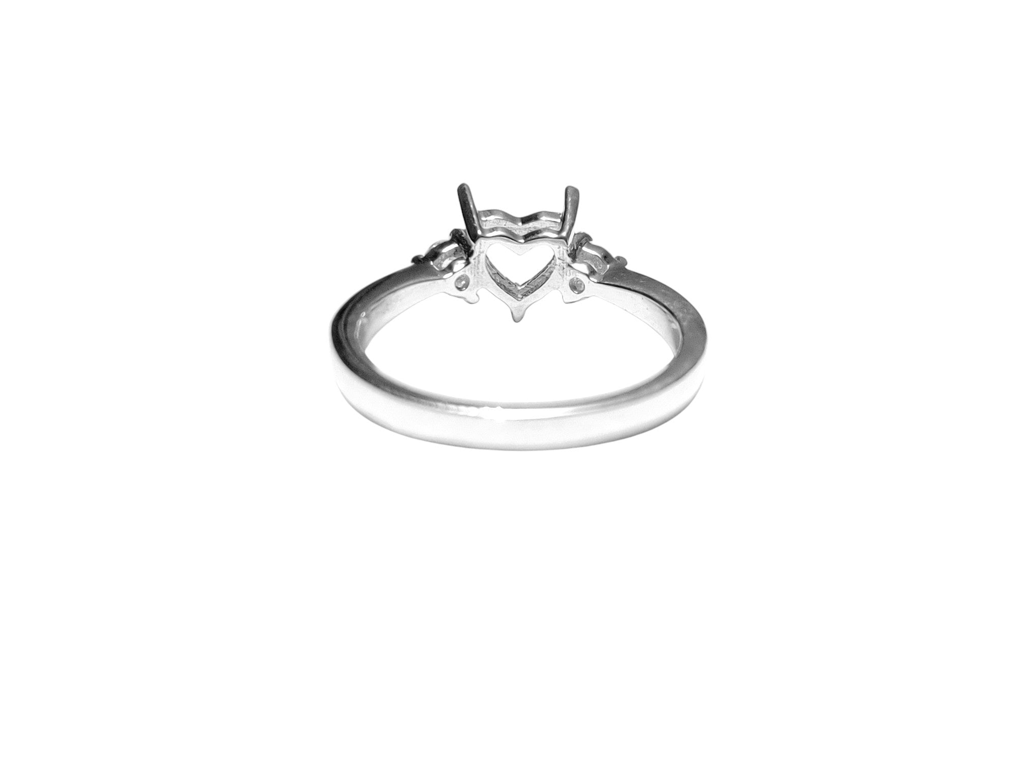 925 Silver 6 mm Heart Solitaire Semi Mount Ring Setting 925 Silver Round Engagement Semi Mount Ring Setting Silver 6 mm Heart Ring Blanks