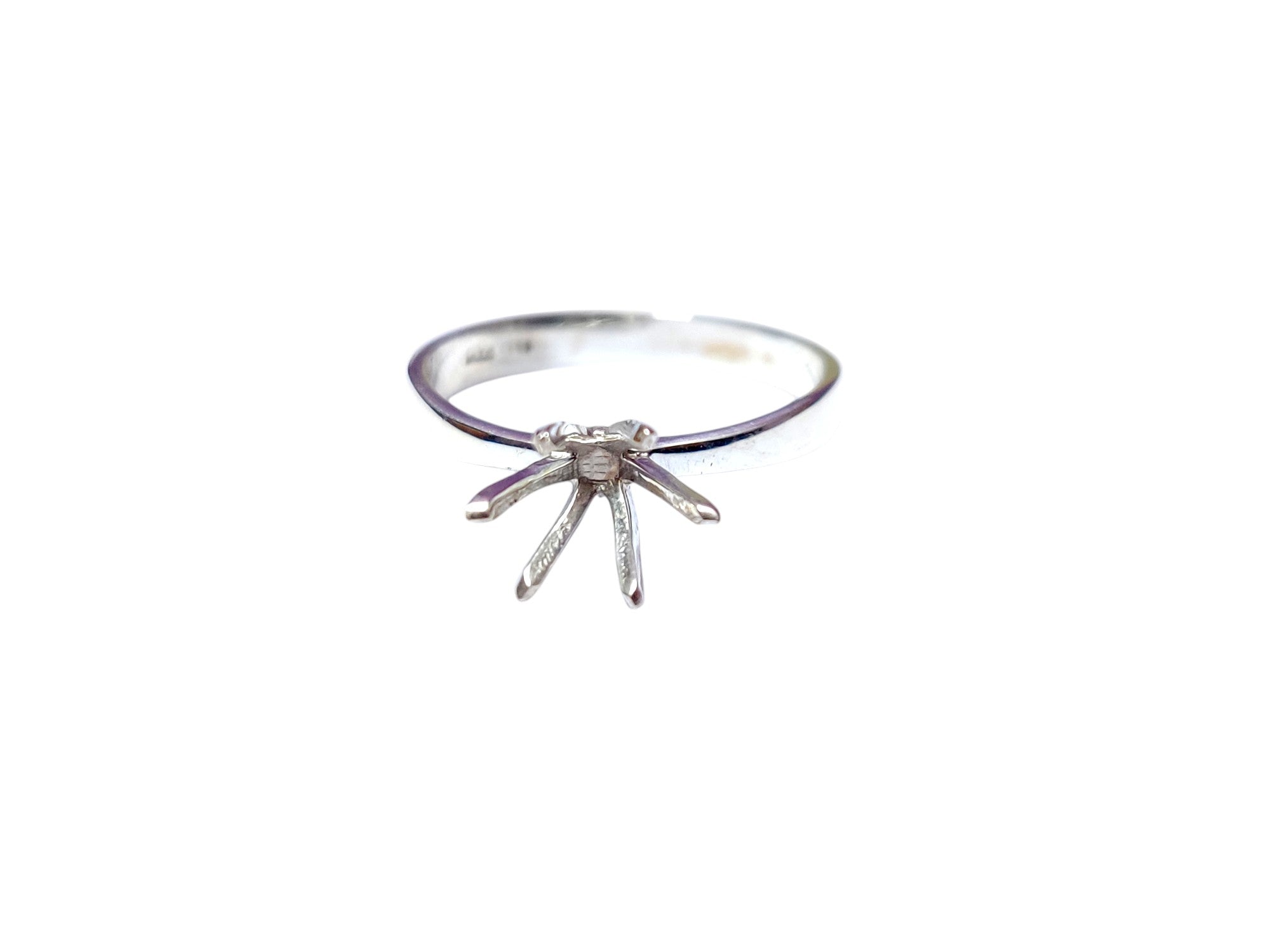 6 mm Round 6 Prong Ring Blank 6 mm Round Solitaire Semi Mount Ring Setting 925 Silver Semi Mount Ring Setting Silver 6 mm Round Ring Blanks