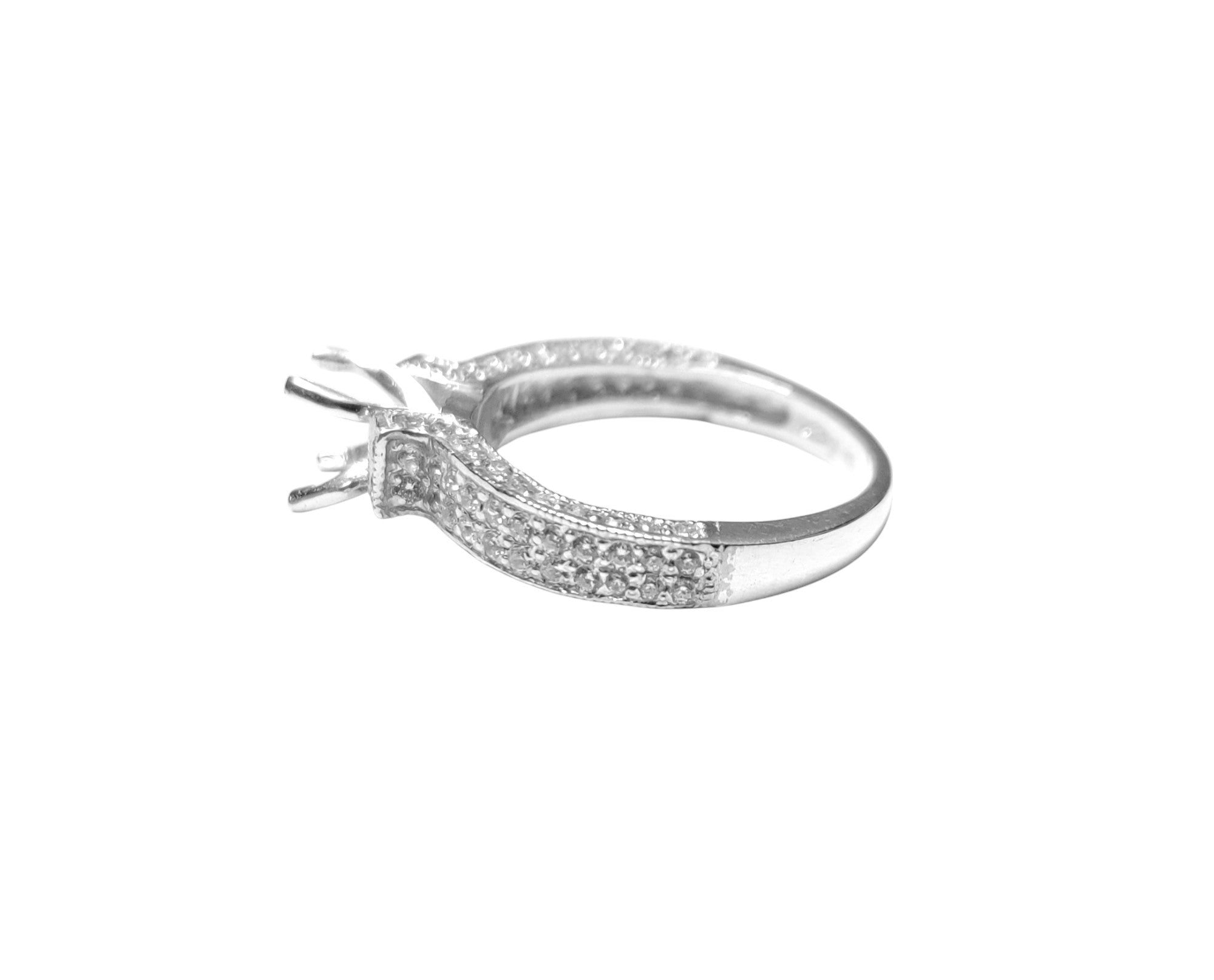 925 Silver 6 mm Round Solitaire Semi Mount Ring Setting 925 Silver Round Engagement Semi Mount Ring Setting Silver 6 mm Round Ring Blanks