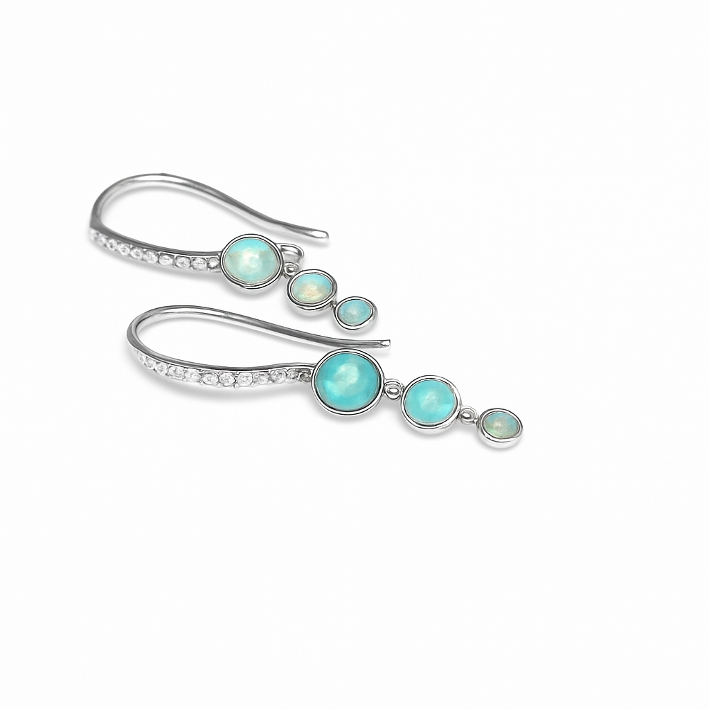 Natural Opal Drop earrings Minimalist Stylish Unique Opal Drop Earrings October Birthstone Earrings Anniversary gift For Her Fire Earrings