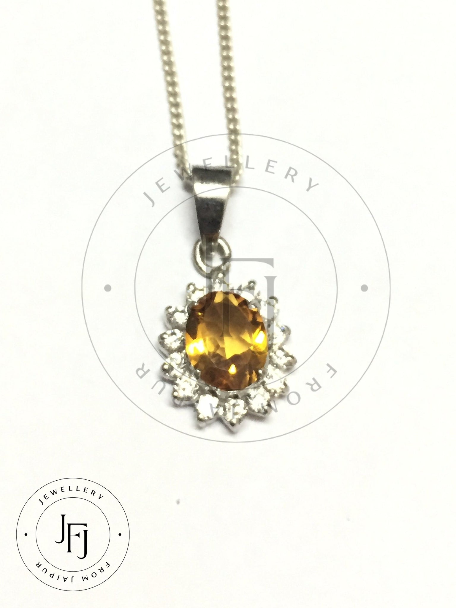 Silver Citrine Necklace Citrine Pendant 1.5 CT Citrine Pendant Tiny Citrine Pendant Dainty Citrine Necklace November Birthstone Pendant