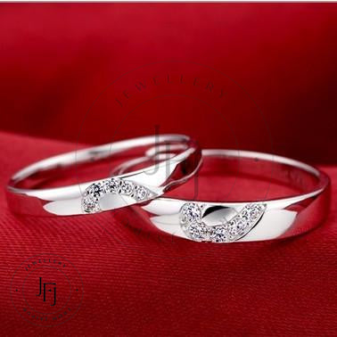 Silver Heart Valentine Ring Couple Promise Ring Couple Heart Rings 925 Silver Heart Matching Rings