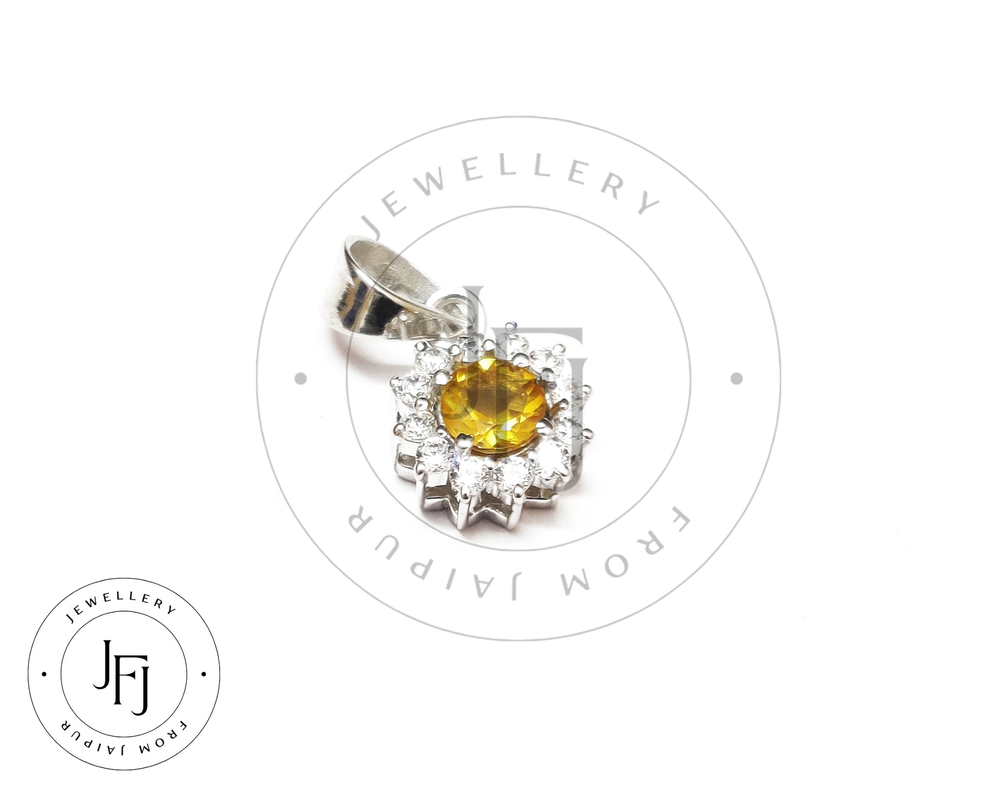 Silver Citrine Pendant Citrine Cluster Pendant 5 mm Round Natural Citrine Pendant Citrine Charm Pendant Necklace Genuine Citrine Pendant