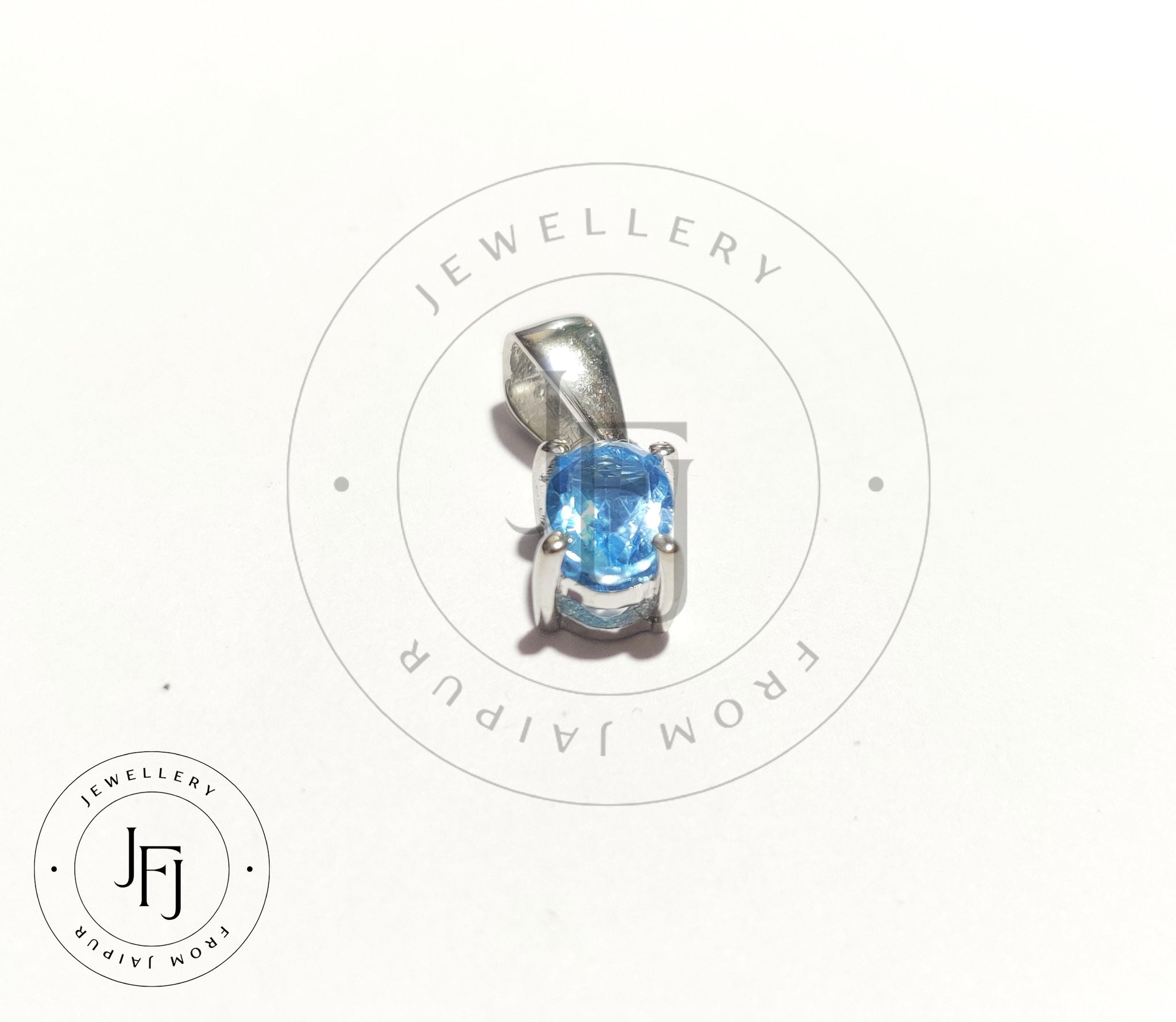 Natural Blue Topaz Pendant For Her Sterling Silver Blue Topaz Pendant November Birthstone Anniversary Gift
