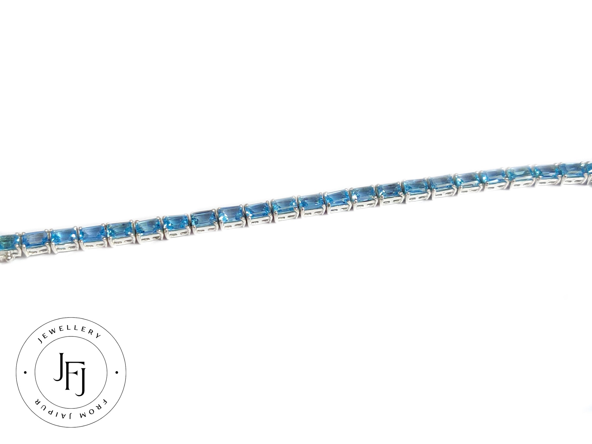 AAA Blue Topaz Bracelet Silver Luxury Bracelet Natural Swiss Blue Topaz Bracelet  23 Ct Swiss Topaz Bracelet November Birthstone Bracelet