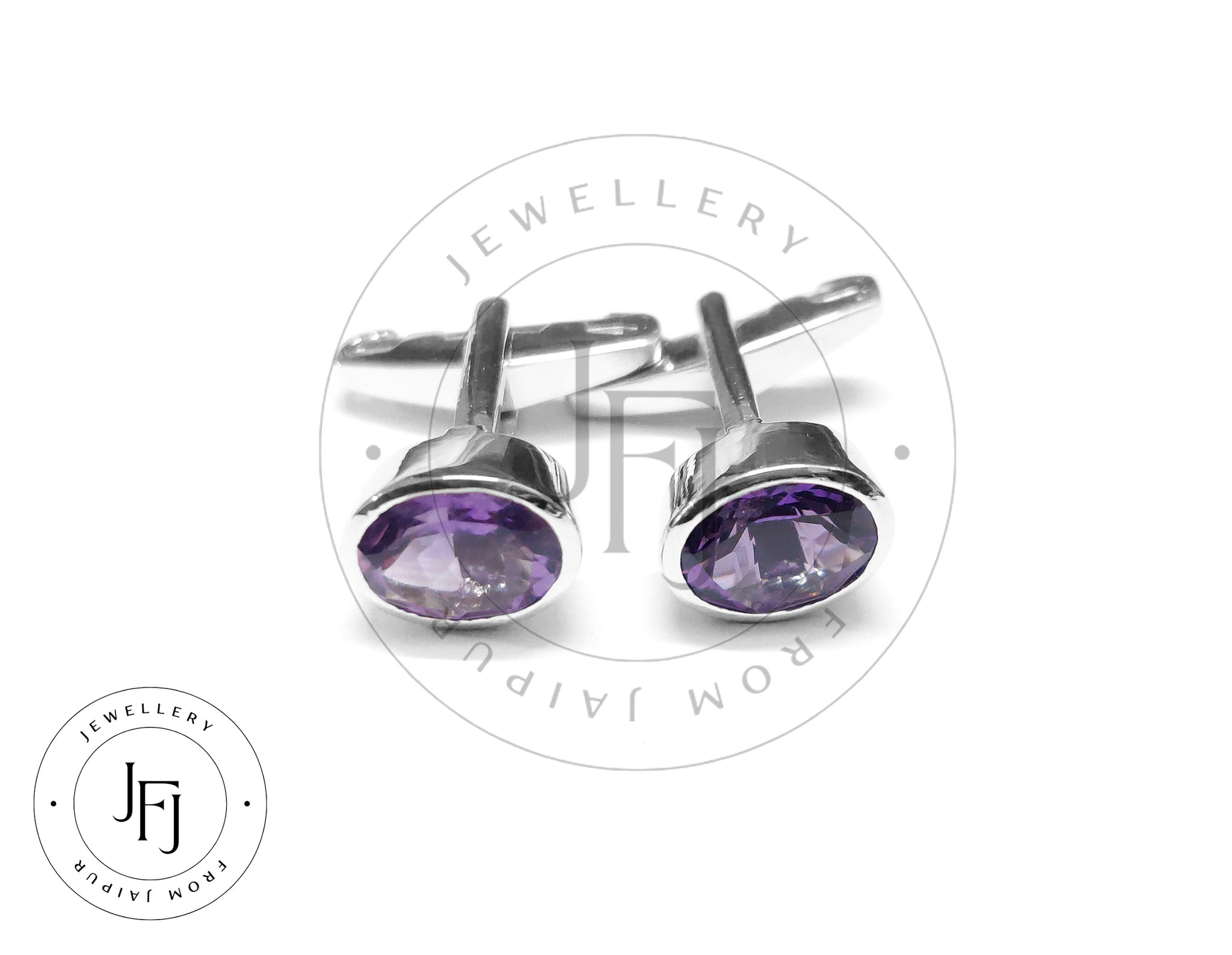 Sterling Silver Amethyst Cufflinks 8 x 10 mm Oval Amethyst Cufflink 925 Sterling Silver Purple Cufflink Best Man Cufflinks Handmade Cufflink