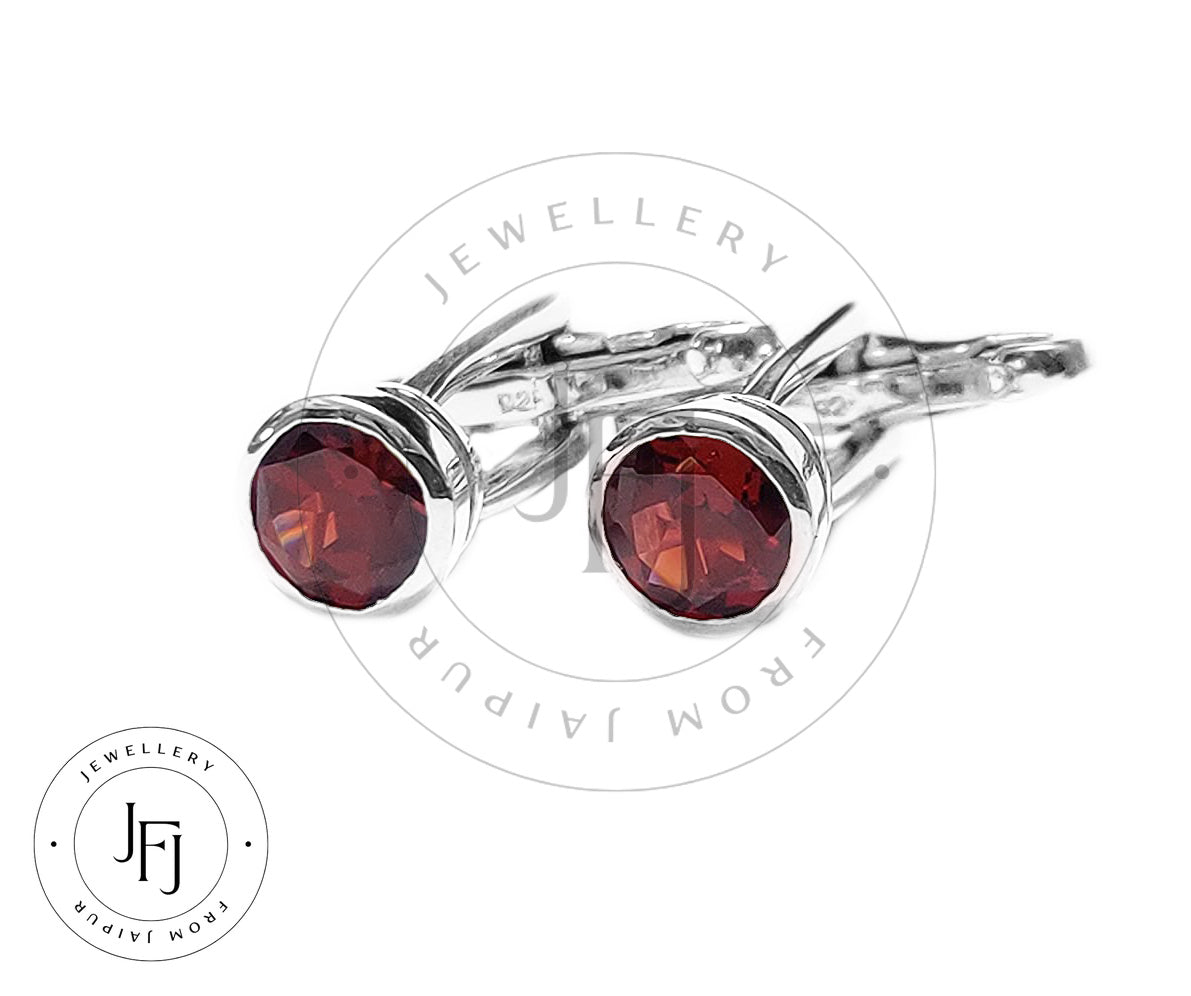 Handmade Silver Garnet Cufflinks Art Deco Garnet Cufflinks 7 mm Round 3 Ct Garnet Men Cufflinks Groomsmen Cufflinks Wedding Cufflinks