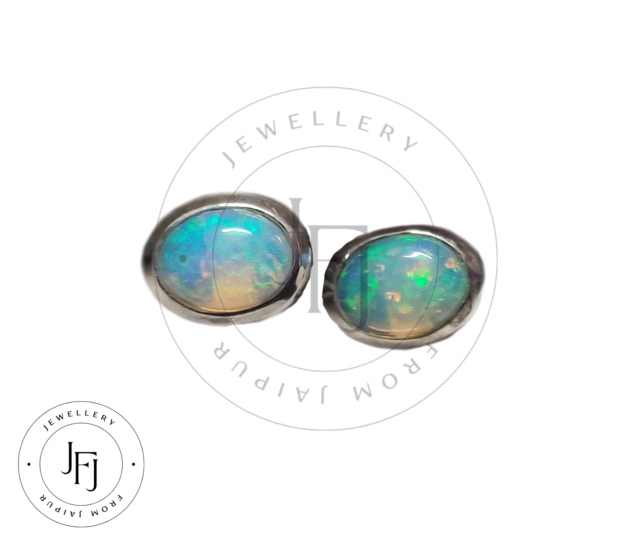 Sterling Silver Ethiopian Opal Cufflinks Silver Fire Opal Cufflinks High Quality Ethiopian Opal Fire Opal Sterling Silver Cufflinks