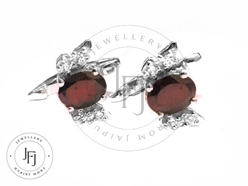 Garnet Cufflinks Sterling Silver Garnet Cufflinks Butterfly Garnet Cufflinks Red Stone Cufflink Gemstone Cufflink Unique Cufflink