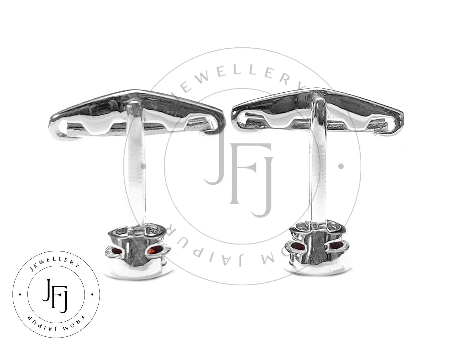 Handmade Silver Garnet Cufflinks Art Deco Garnet Cufflinks 7 mm Round 3 Ct Garnet Men Cufflinks Groomsmen Cufflinks Wedding Cufflinks