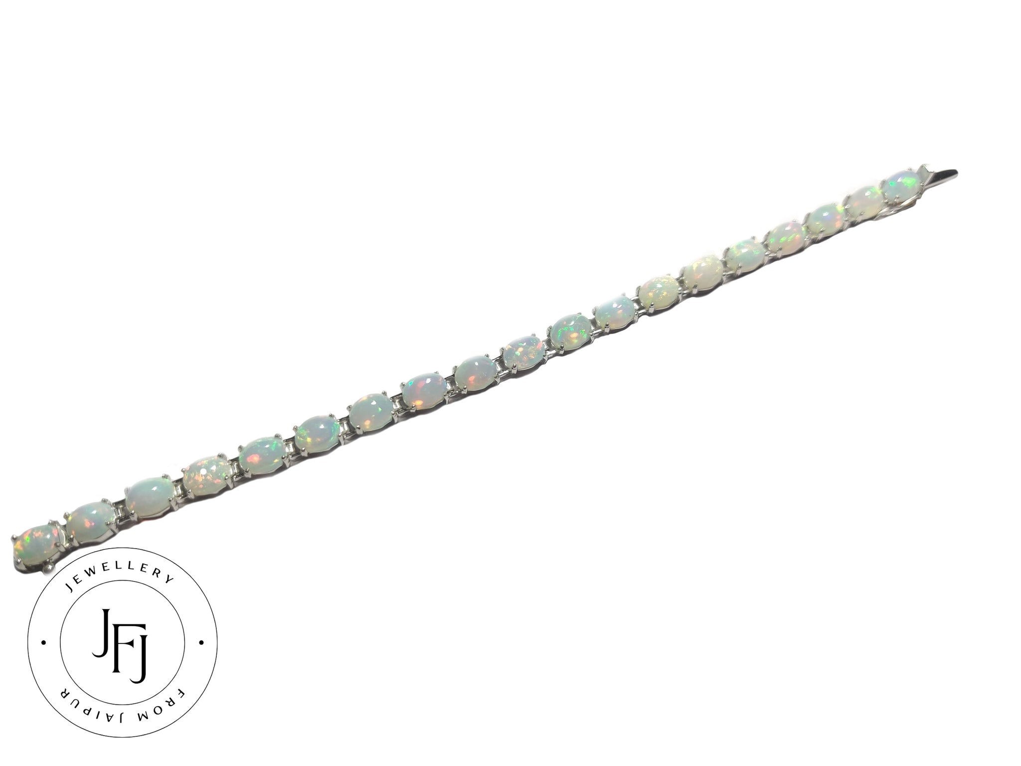 AAA Quality Ethiopian Opal Bracelet Sterling Silver Opal Bracelet 6x8 mm oval Opal Bracelet 19 Ct Opal Jewelry