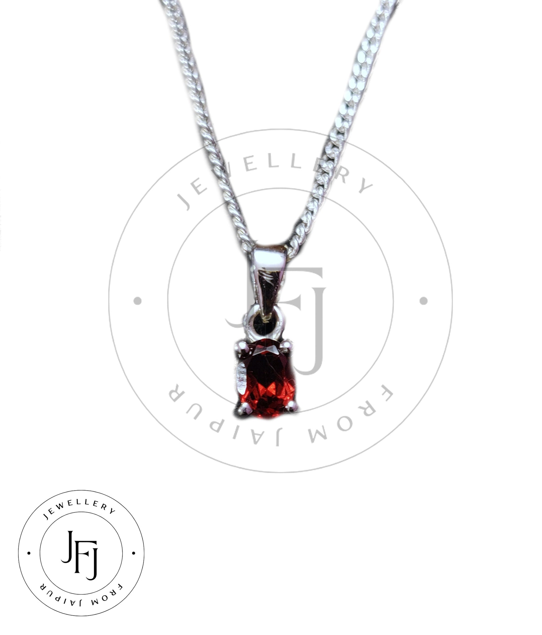 Natural Garnet Pendant Sterling Silver Red Garnet Birthstone Pendant January Birthstone Pendant Red Garnet Pendant