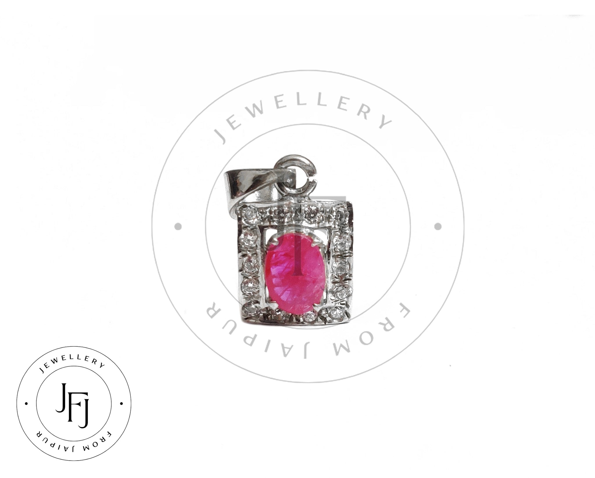 925 Sterling Silver Ruby Pendant 1 Ct Ruby High Quality Sterling Silver Glass Filled Ruby Pendant