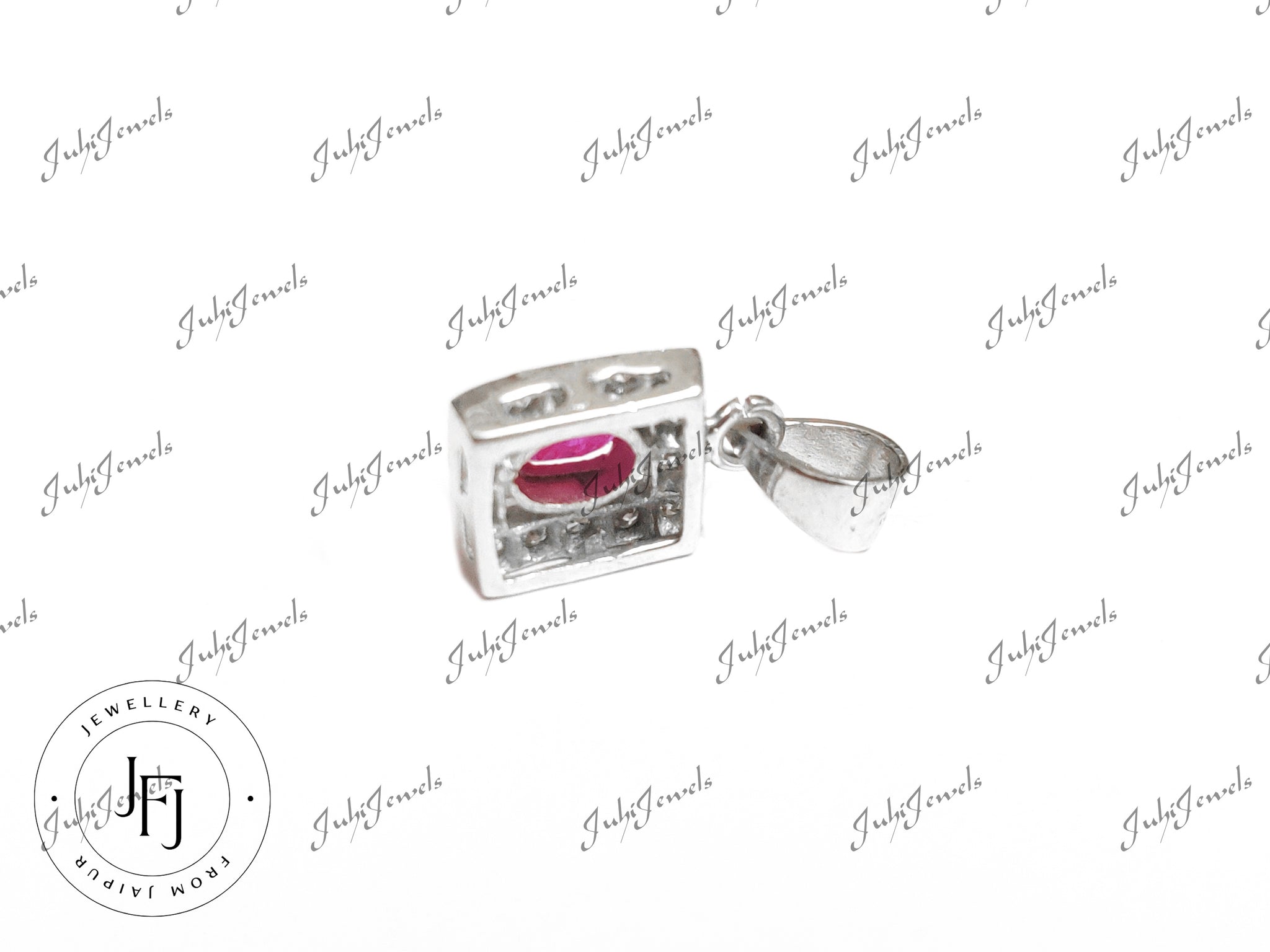 925 Sterling Silver Ruby Pendant 1 Ct Ruby High Quality Sterling Silver Glass Filled Ruby Pendant