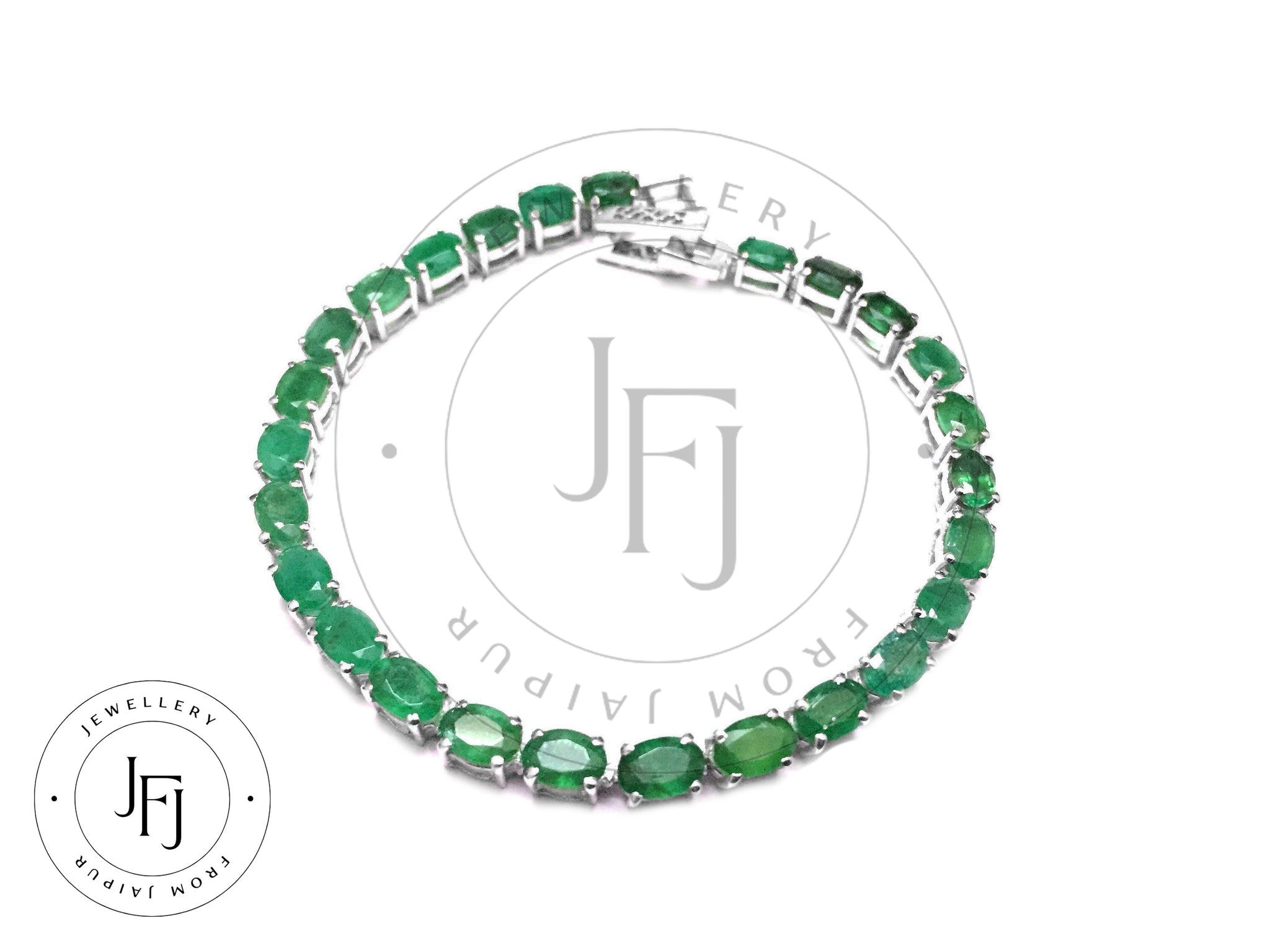 Natural Emerald Bracelet Silver Emerald Bracelet Men Genuine Emerald Tennis Bracelet Natural Emerald Bracelets