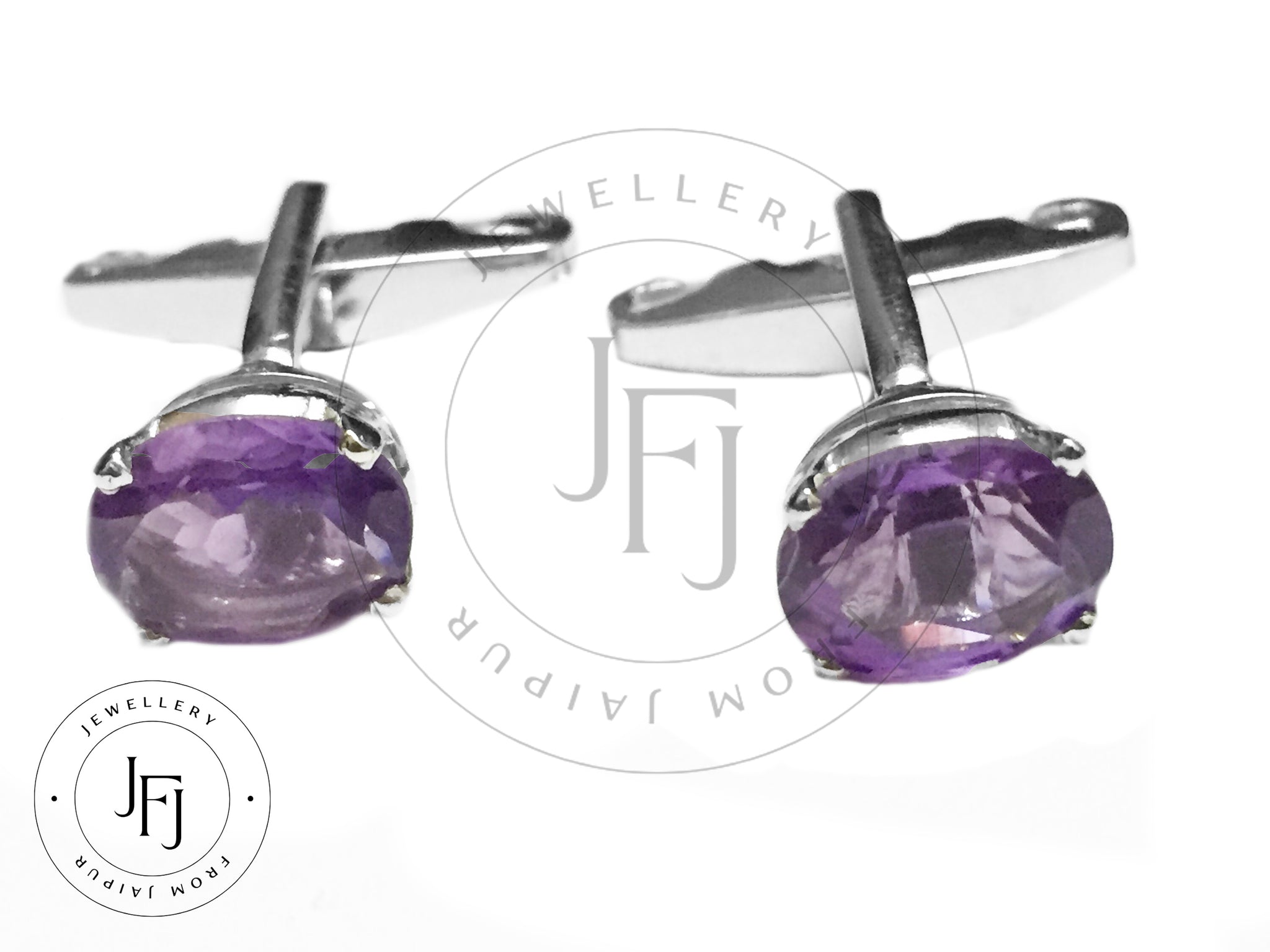 Sterling Silver Amethyst Cufflinks 8x10 mm Oval Amethyst Cufflink 925 Sterling Silver Purple Cufflink Best Man Cufflinks Handmade Cufflink