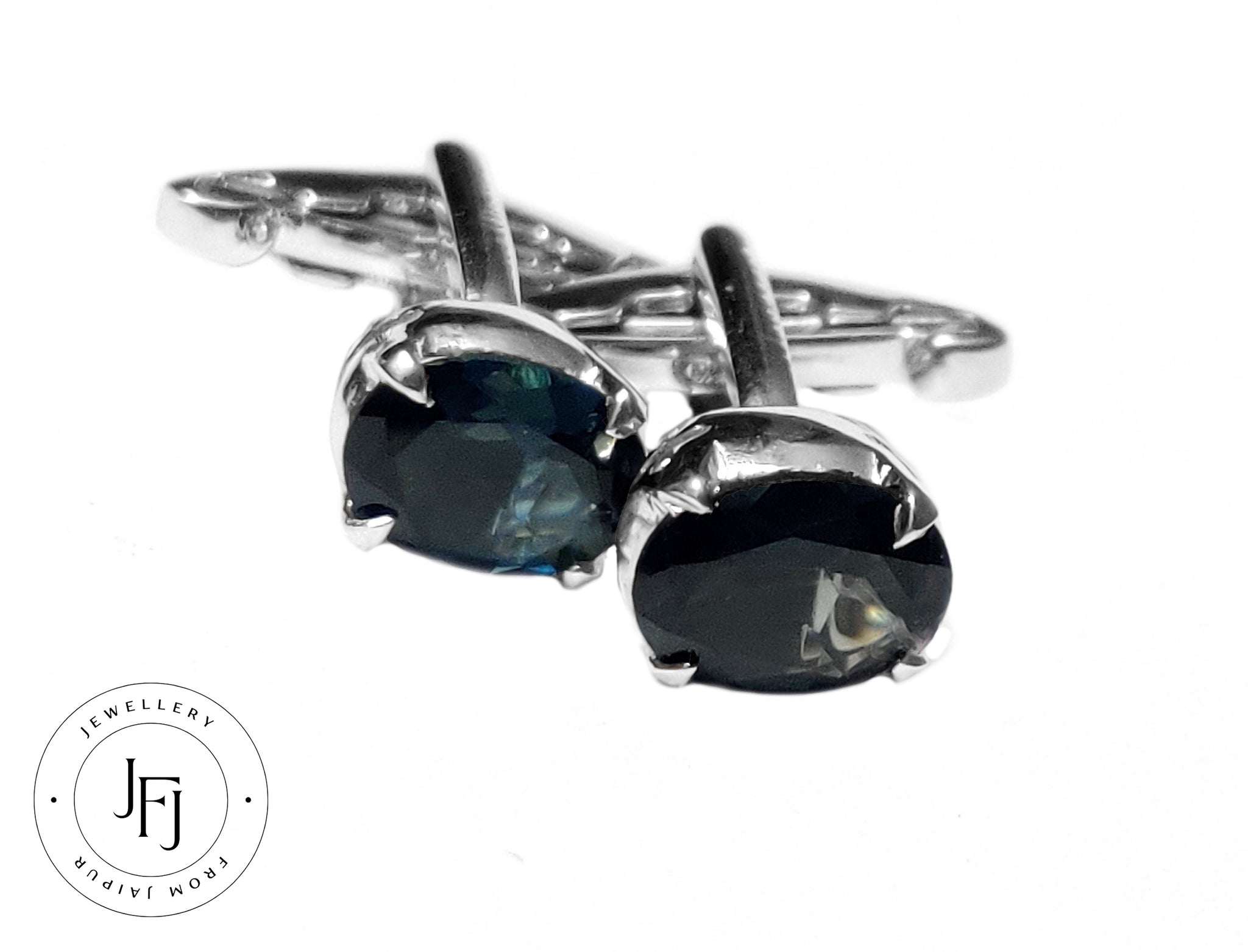 London Blue Topaz Cufflinks AA Grade London Blue Topaz Cufflinks For Men 3.5 Ct London Topaz Groomsmen Cufflinks Wedding Cufflinks